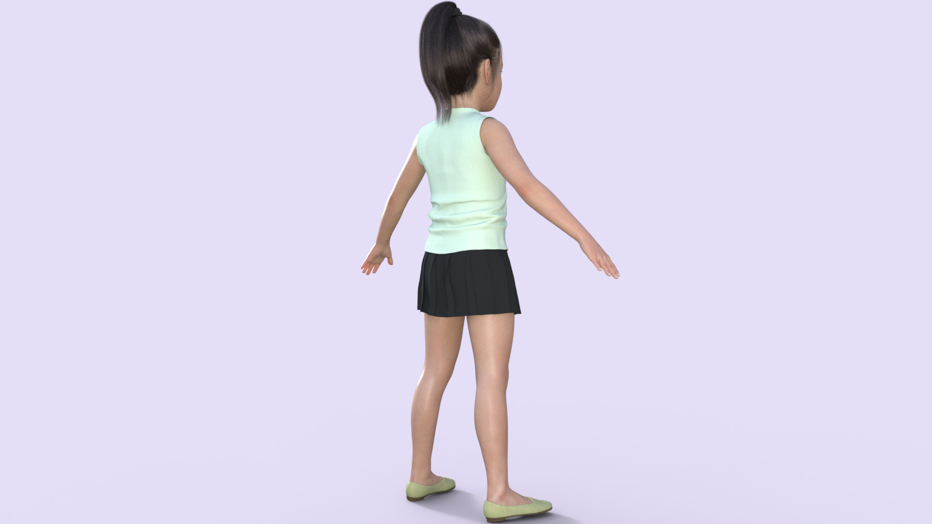 Realistic 3D Girl Child Character Rigged 3D model_28