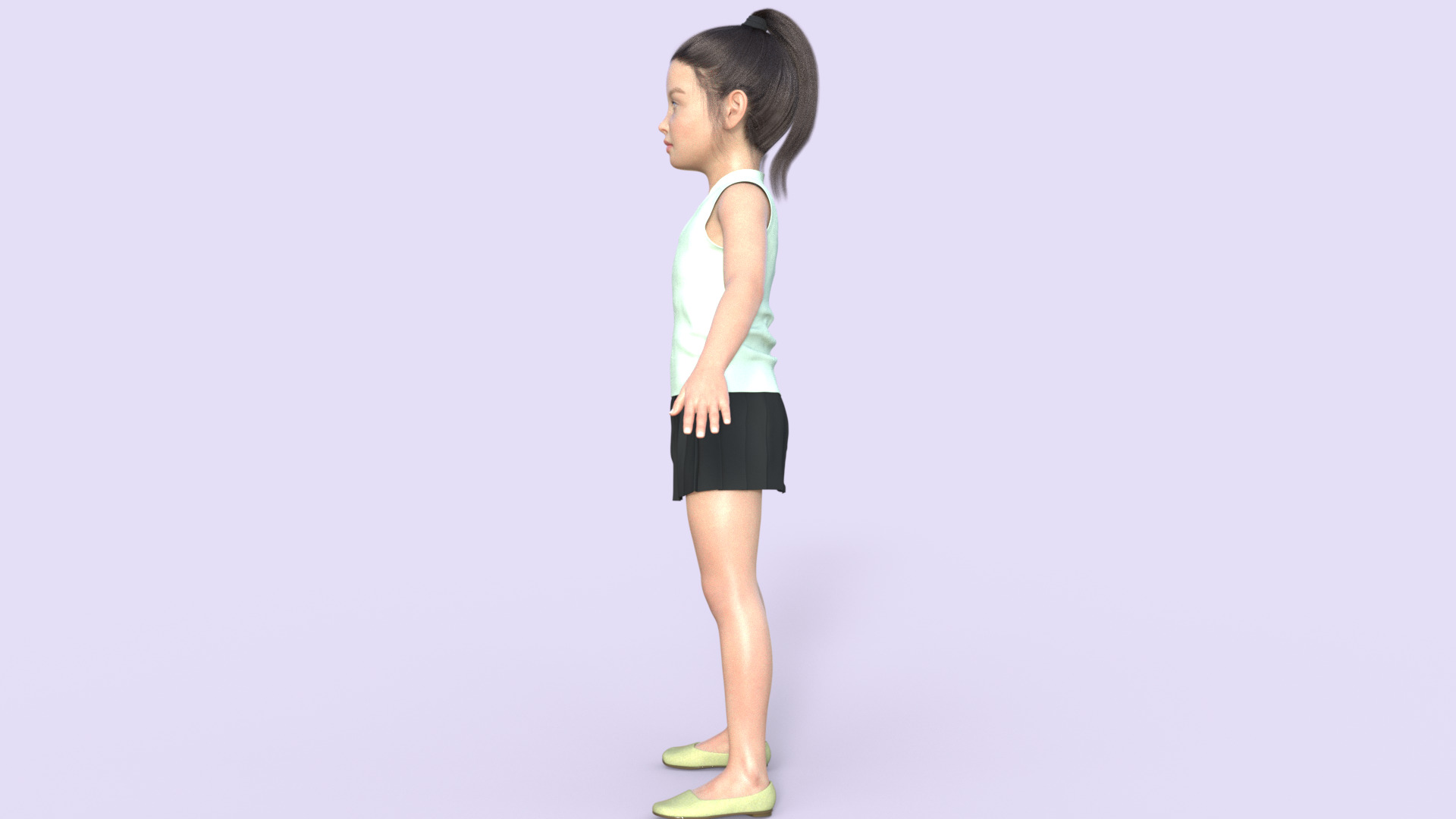 Realistic 3D Girl Child Character Rigged 3D model_24