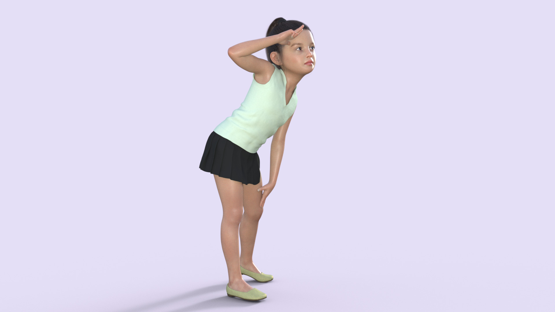 Realistic 3D Girl Child Character Rigged 3D model_15