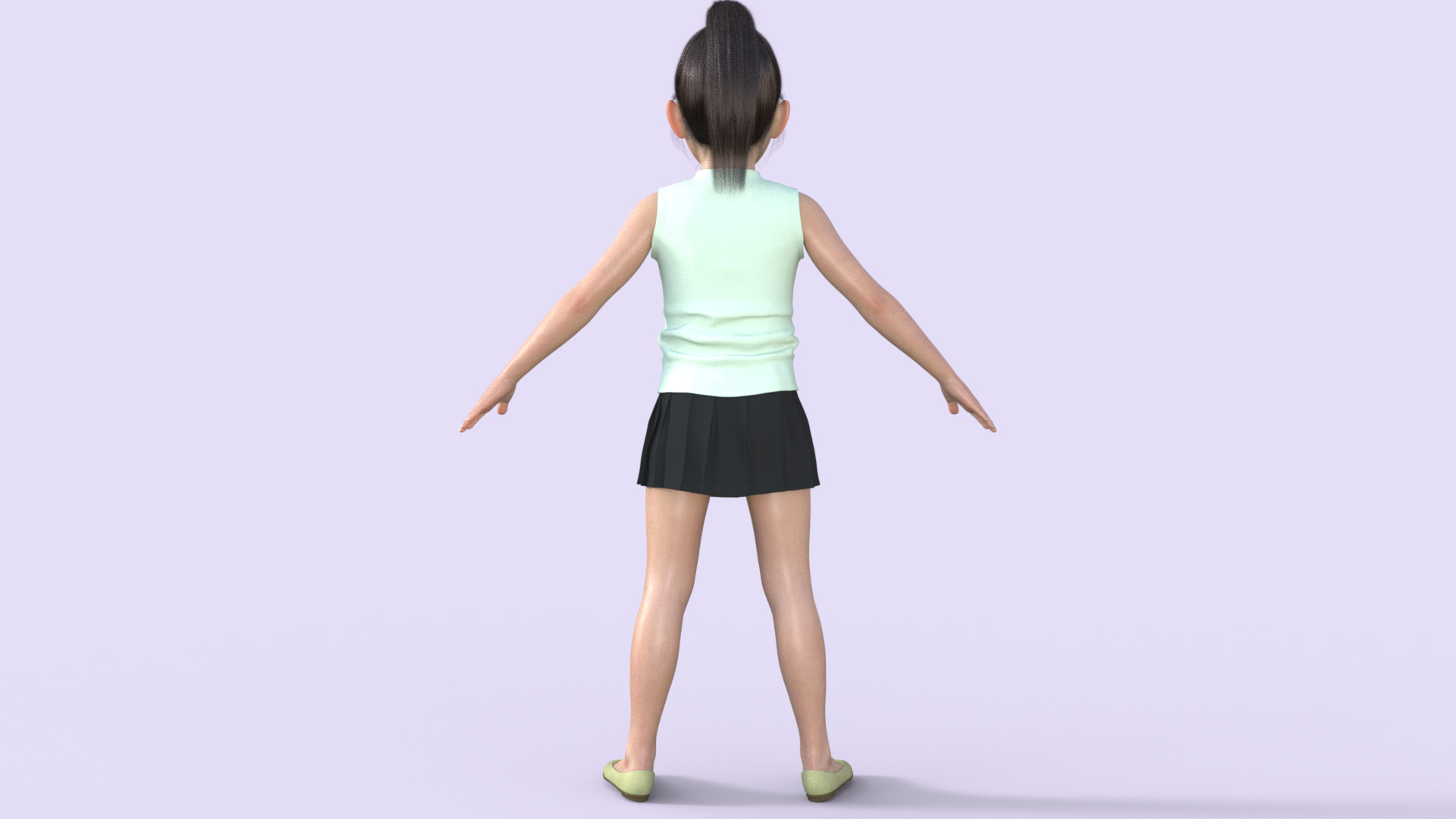 Realistic 3D Girl Child Character Rigged 3D model_26