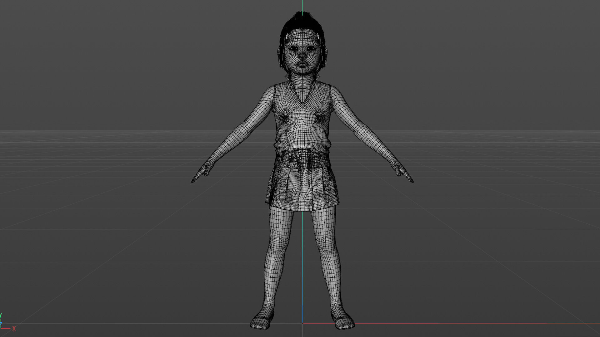 Realistic 3D Girl Child Character Rigged 3D model_36