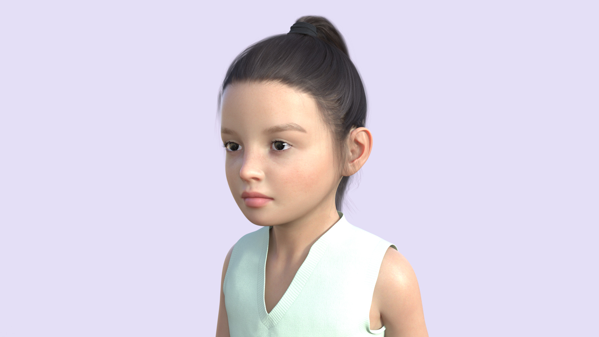 Realistic 3D Girl Child Character Rigged 3D model_23