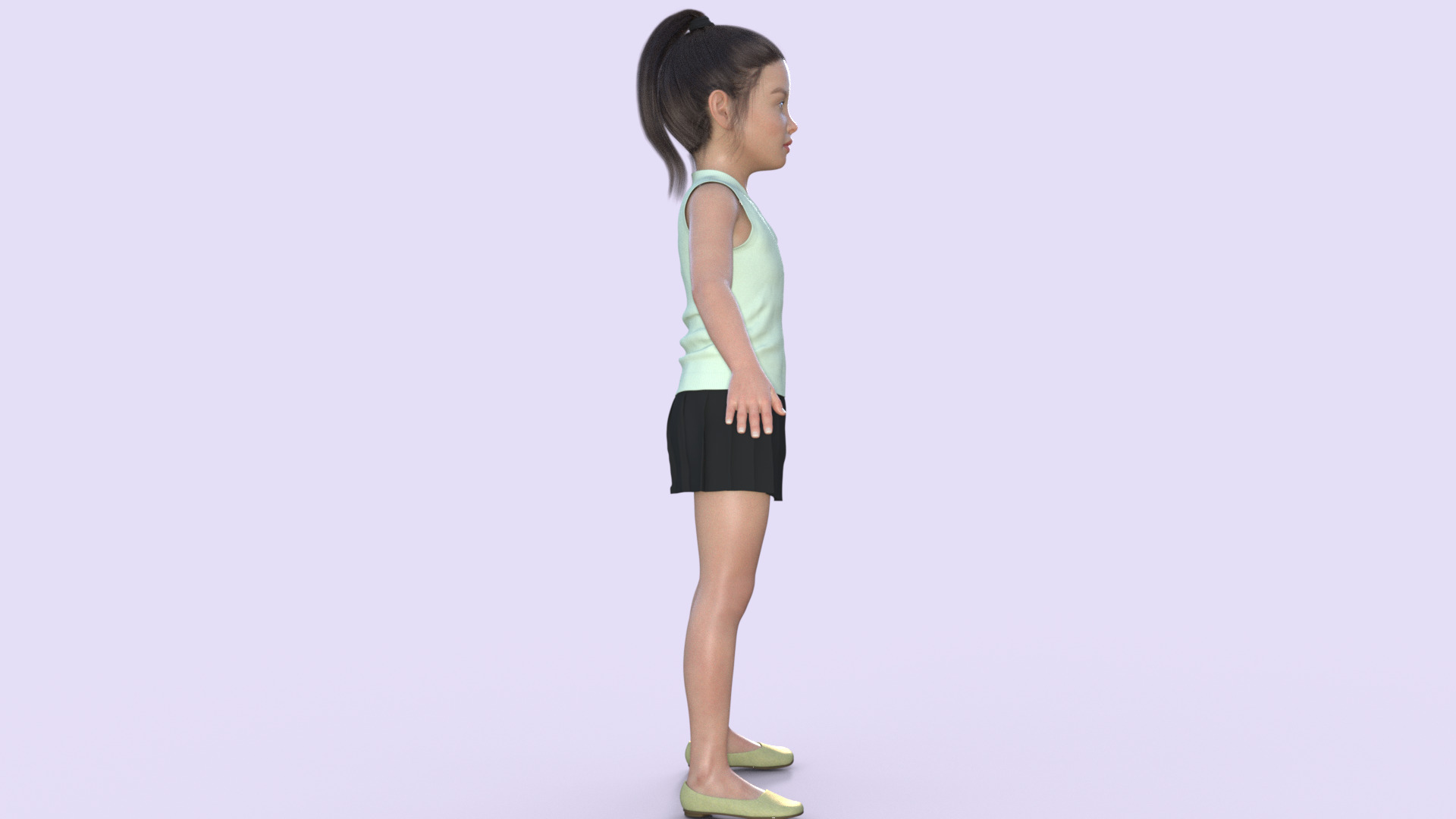 Realistic 3D Girl Child Character Rigged 3D model_31