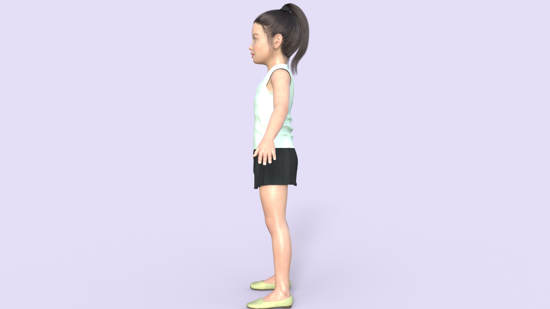 Realistic 3D Girl Child Character Rigged 3D model_34