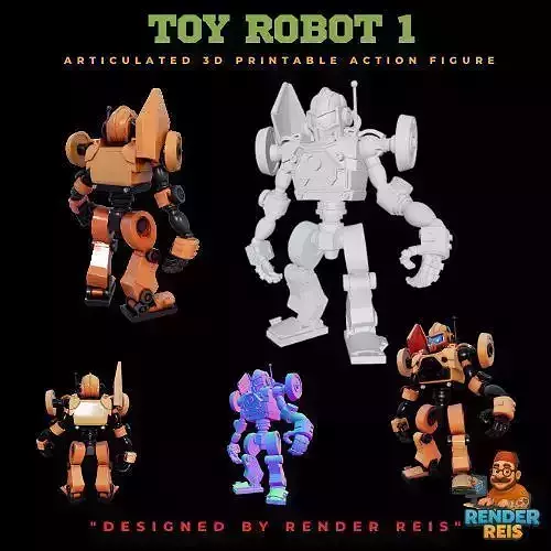 Toy Robot 1  Articulated 3D Printable Action Figure 3D print model