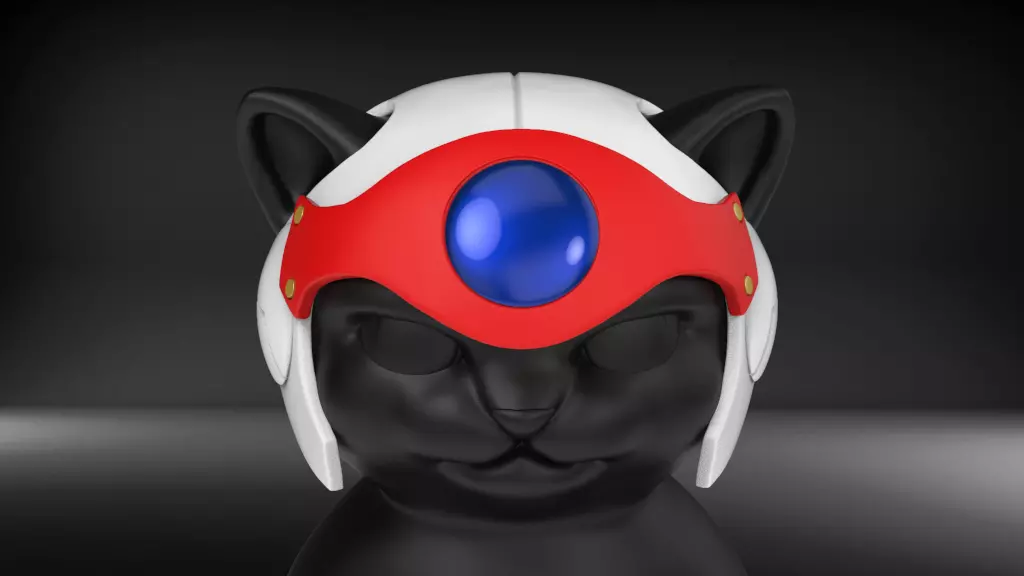Cat Helmet Ninja White STL for 3D print model