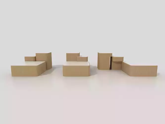 Display cabinet Low-poly 3D model