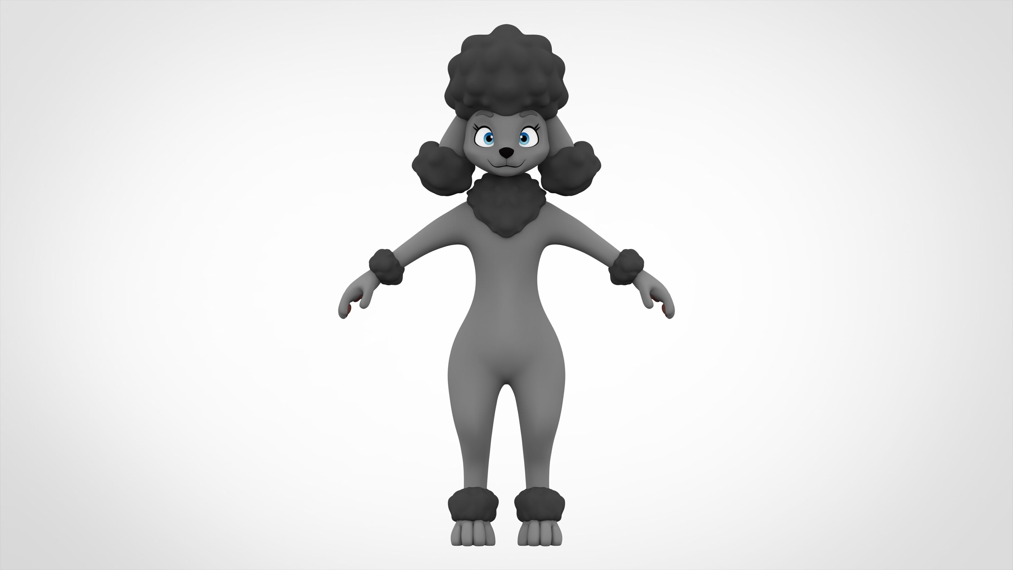 Grey Poodle 3D model_1