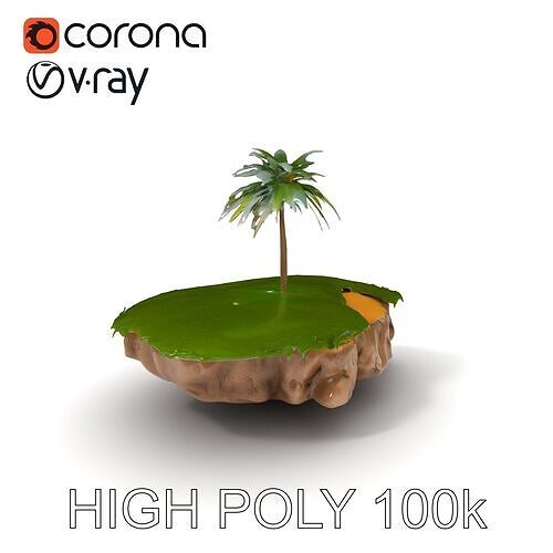 Tropical Island Oasis D Model Pack Low-poly 3D model