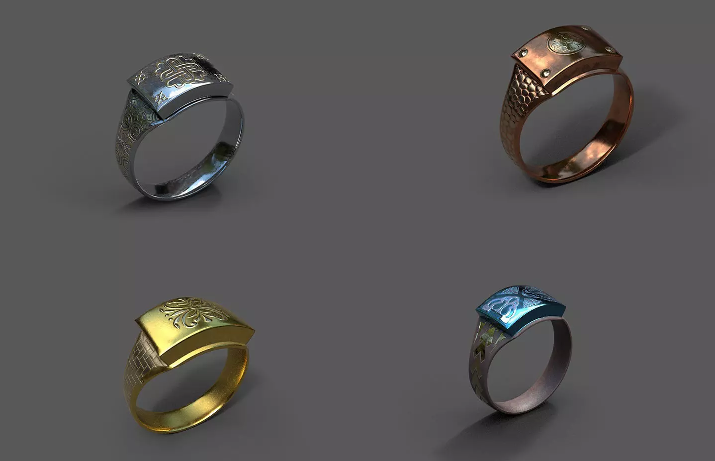 High-Quality 3D Ring Model Pack 4 Low-poly 3D model_0
