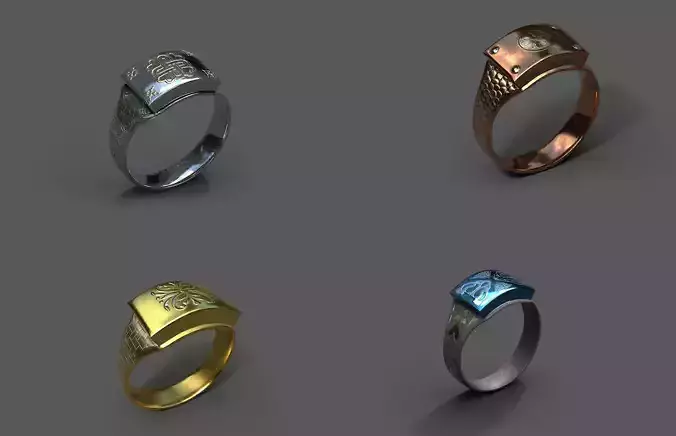 High-Quality 3D Ring Model Pack 4
