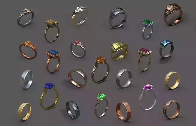 High-Quality 3D Ring Model Pack 24