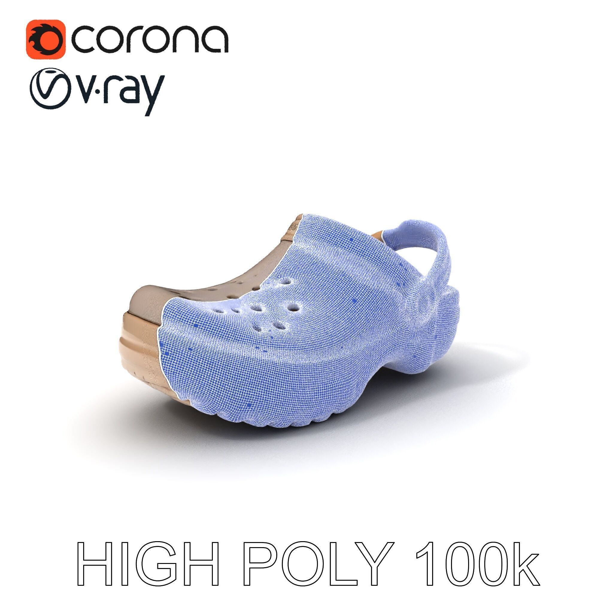 Casual Clog Footwear Model Pack Low-poly 3D model_3