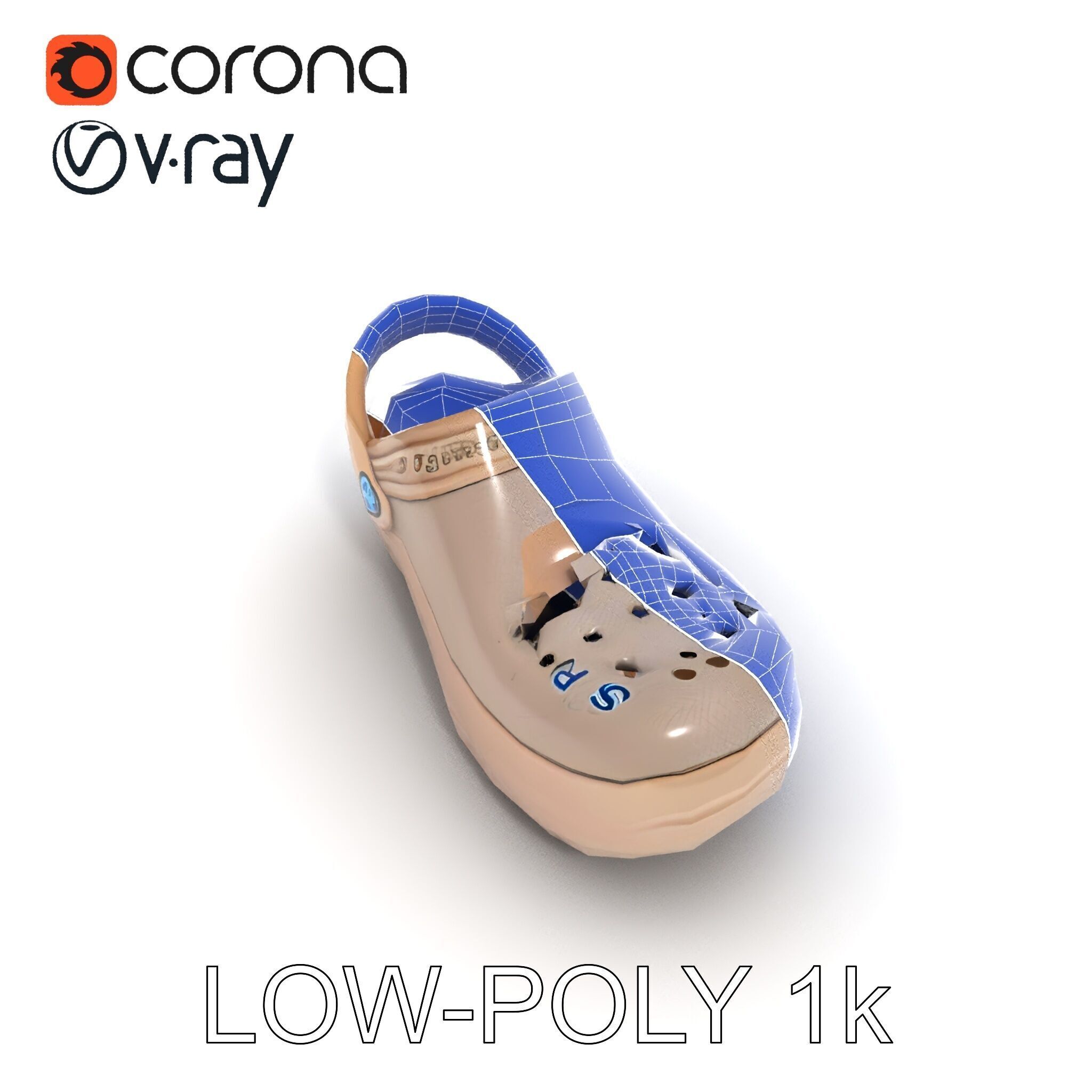 Casual Clog Footwear Model Pack Low-poly 3D model_17