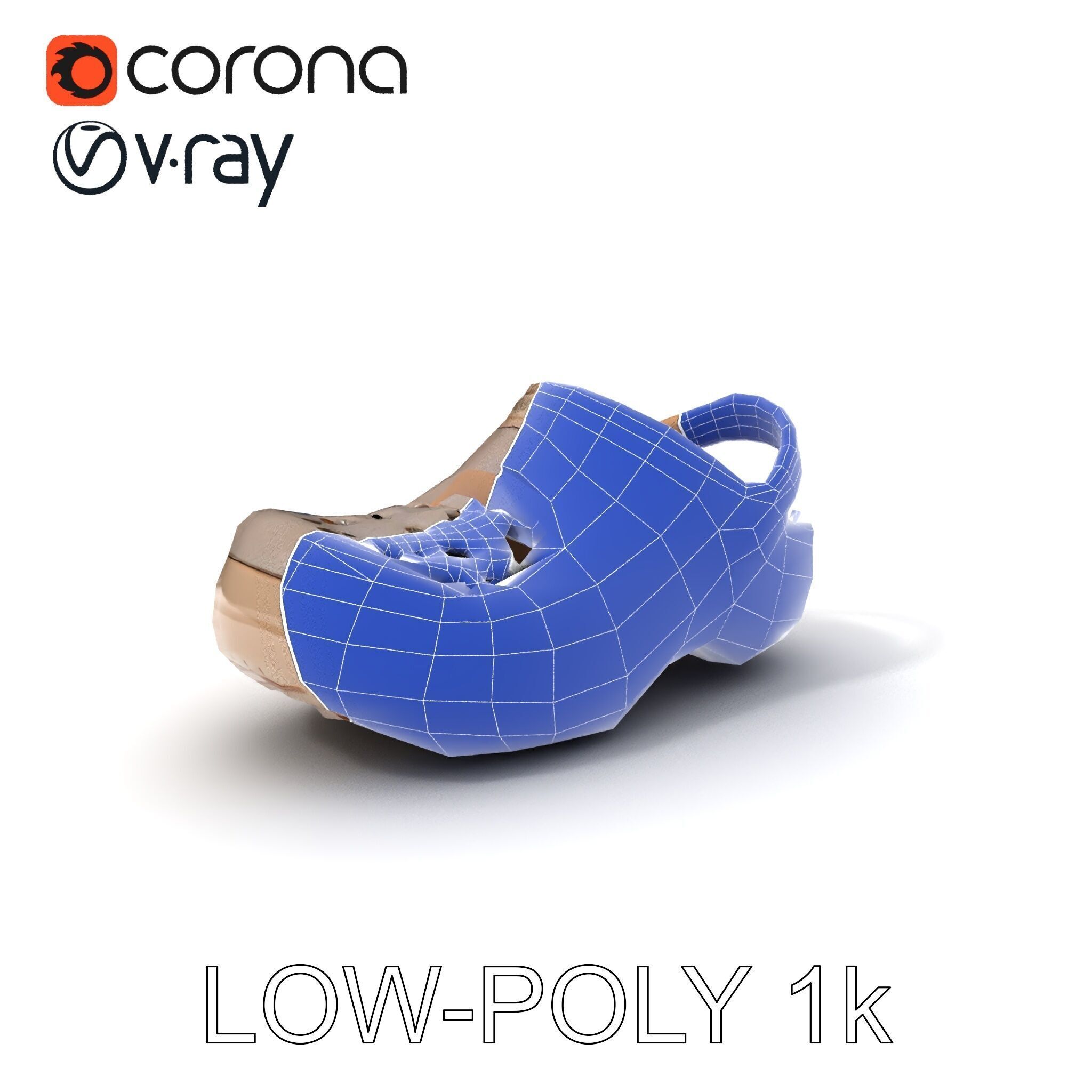 Casual Clog Footwear Model Pack Low-poly 3D model_12