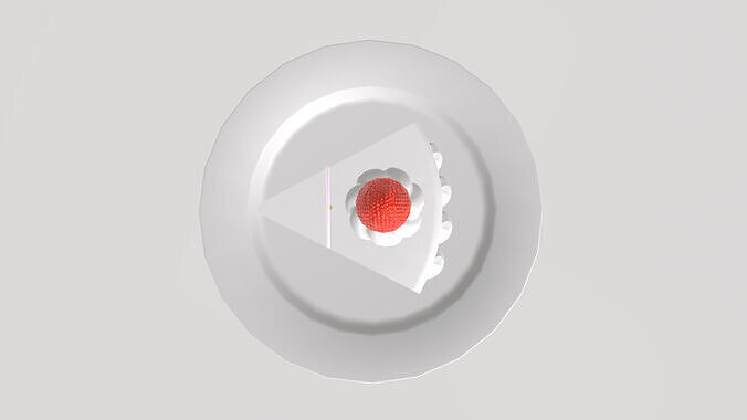 Stylized Low-Poly Strawberry Shortcake Slice Low-poly 3D model 7