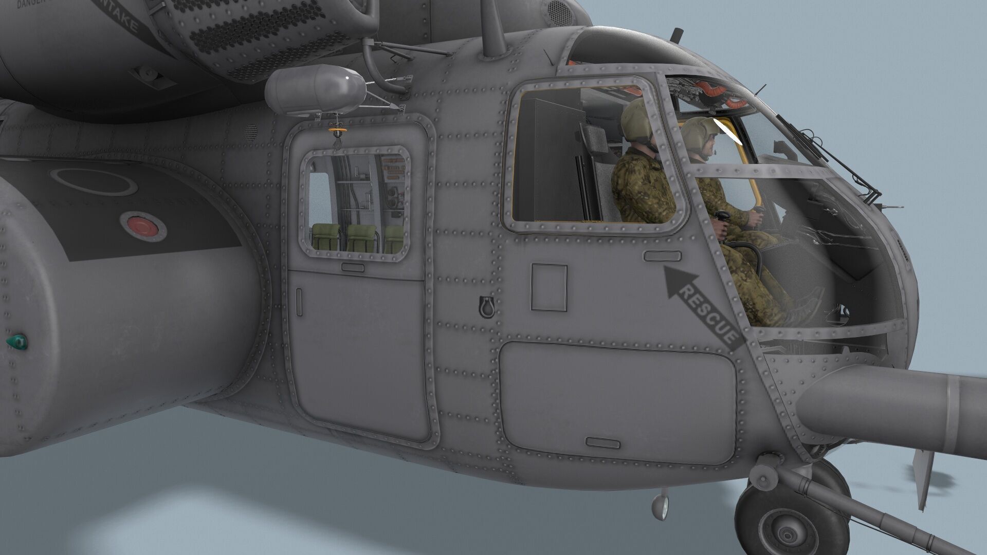 MH-53E Sea Dragon US Navy Complex Animation Low-poly 3D model_9