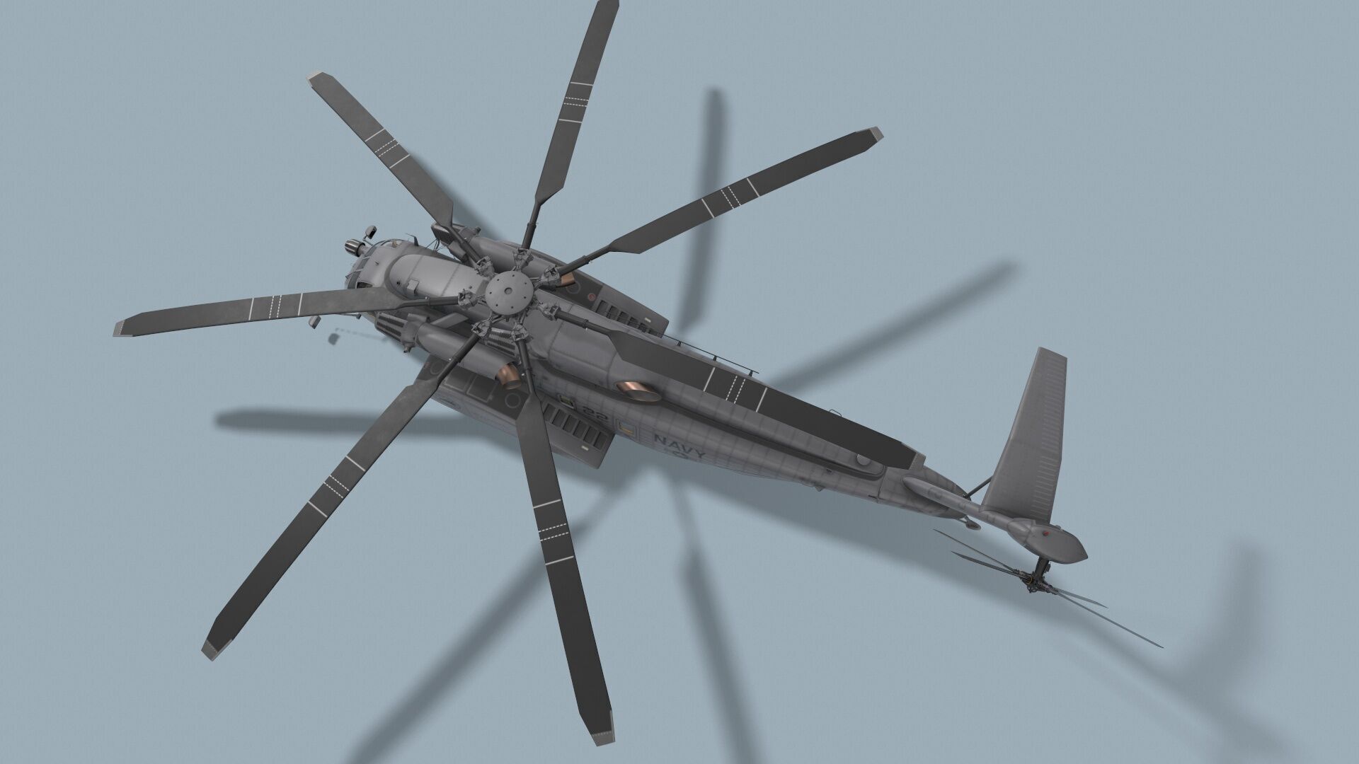 MH-53E Sea Dragon US Navy Complex Animation Low-poly 3D model_5