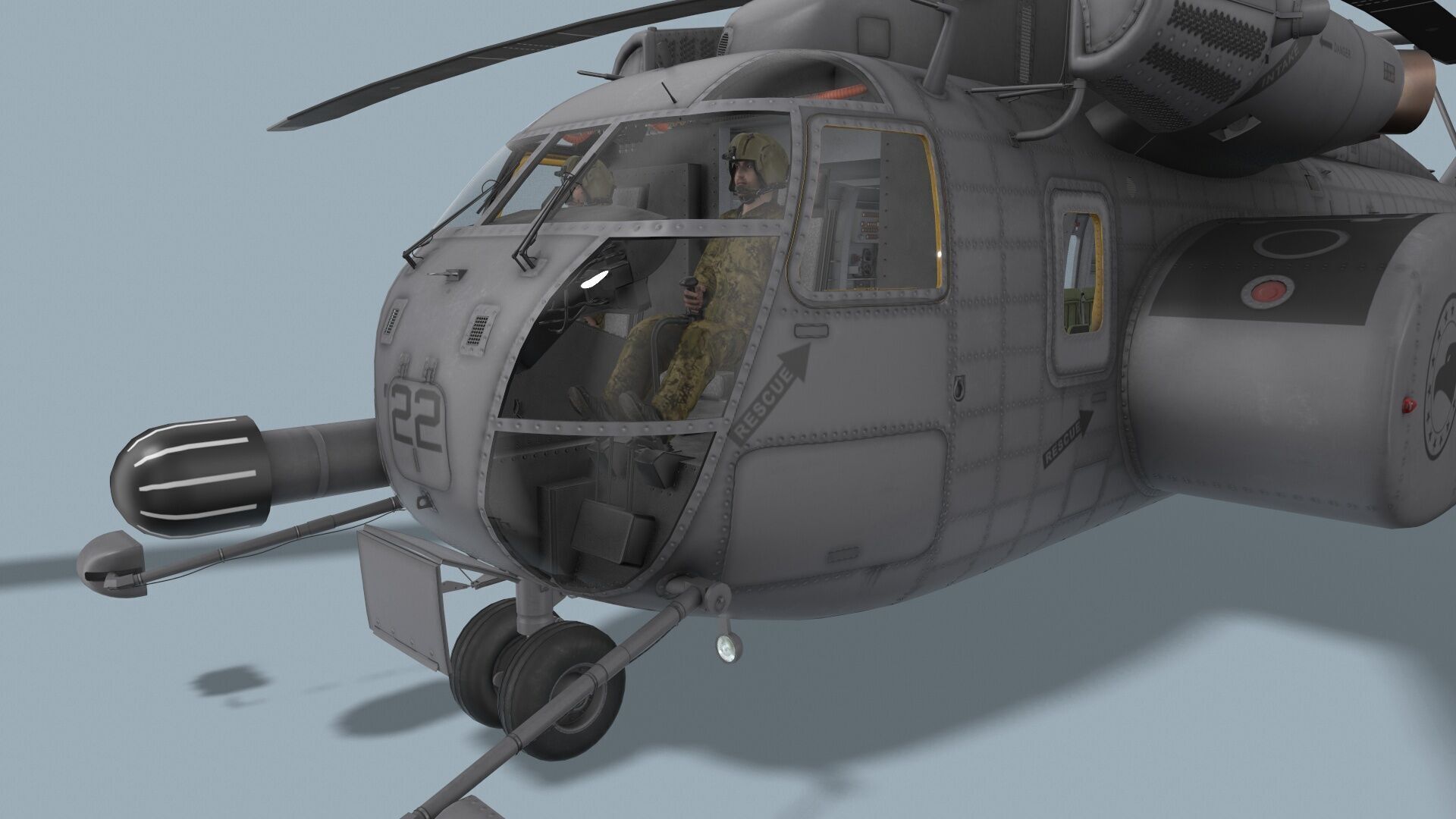 MH-53E Sea Dragon US Navy Complex Animation Low-poly 3D model_7