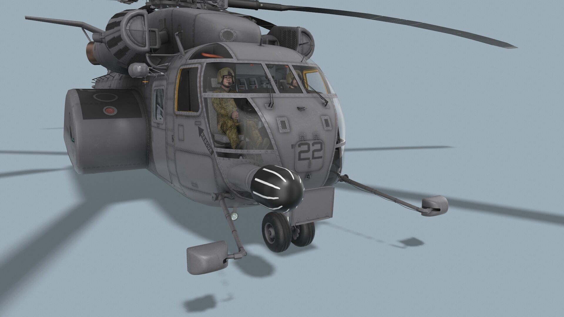 MH-53E Sea Dragon US Navy Complex Animation Low-poly 3D model_8
