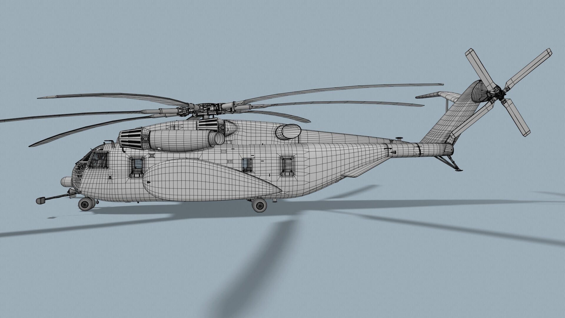 MH-53E Sea Dragon US Navy Complex Animation Low-poly 3D model_29