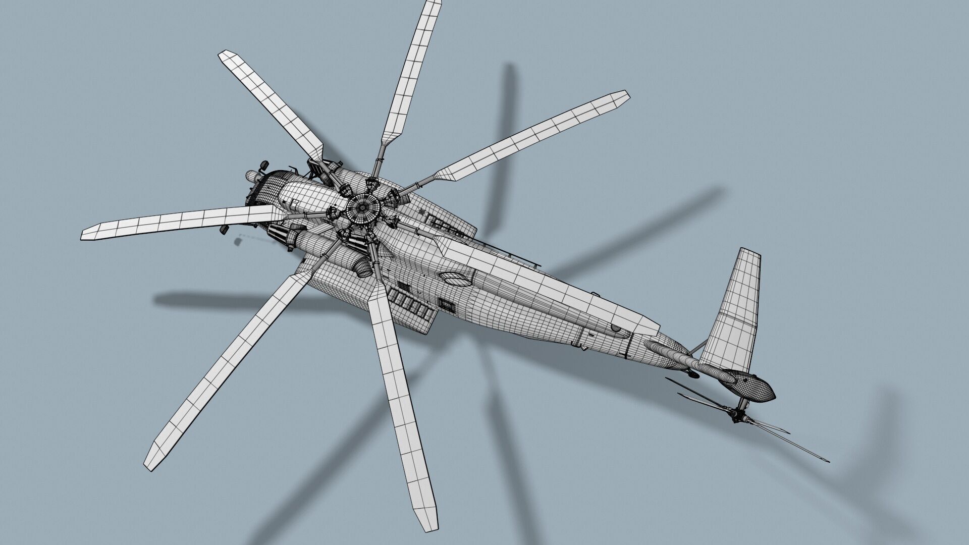 MH-53E Sea Dragon US Navy Complex Animation Low-poly 3D model_30