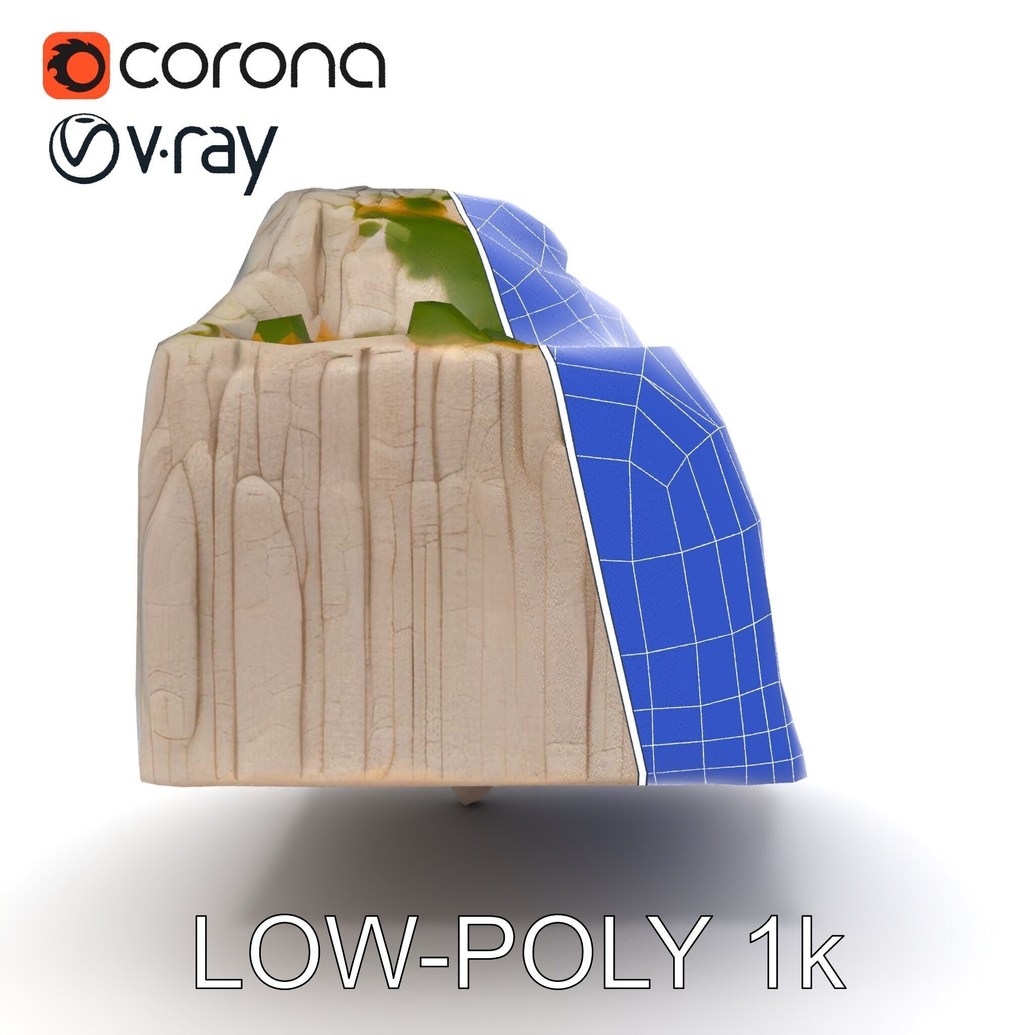 Realistic Rocky Cliff with Vegetation Model Pack Low-poly 3D model_9