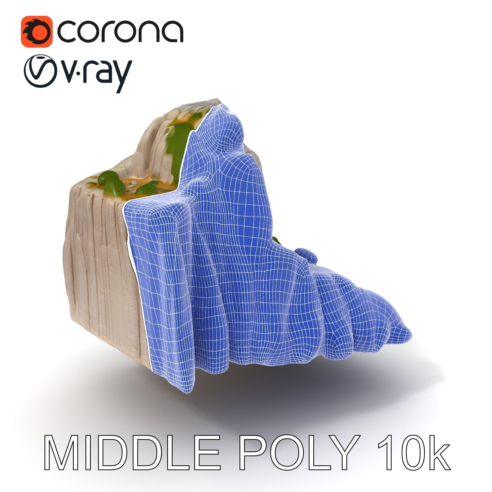 Realistic Rocky Cliff with Vegetation Model Pack Low-poly 3D model_23