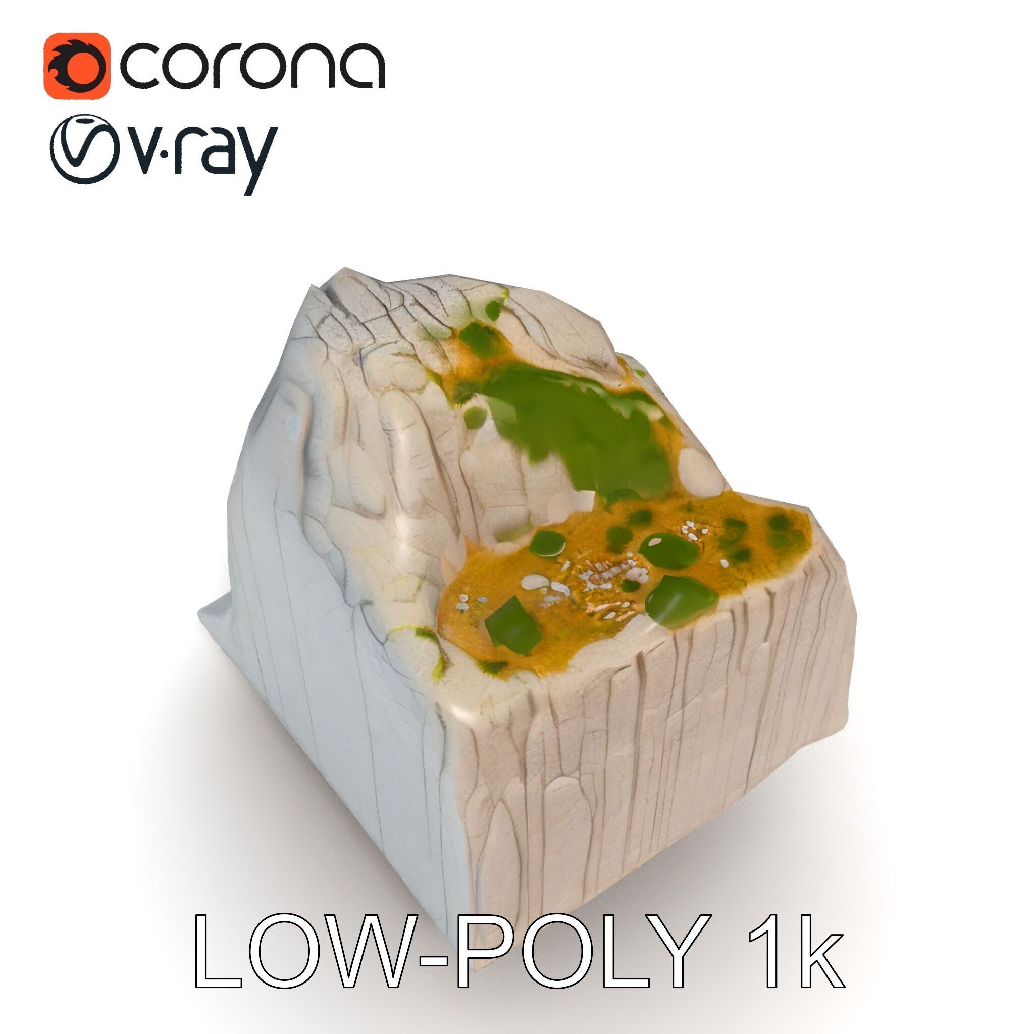 Realistic Rocky Cliff with Vegetation Model Pack Low-poly 3D model_27