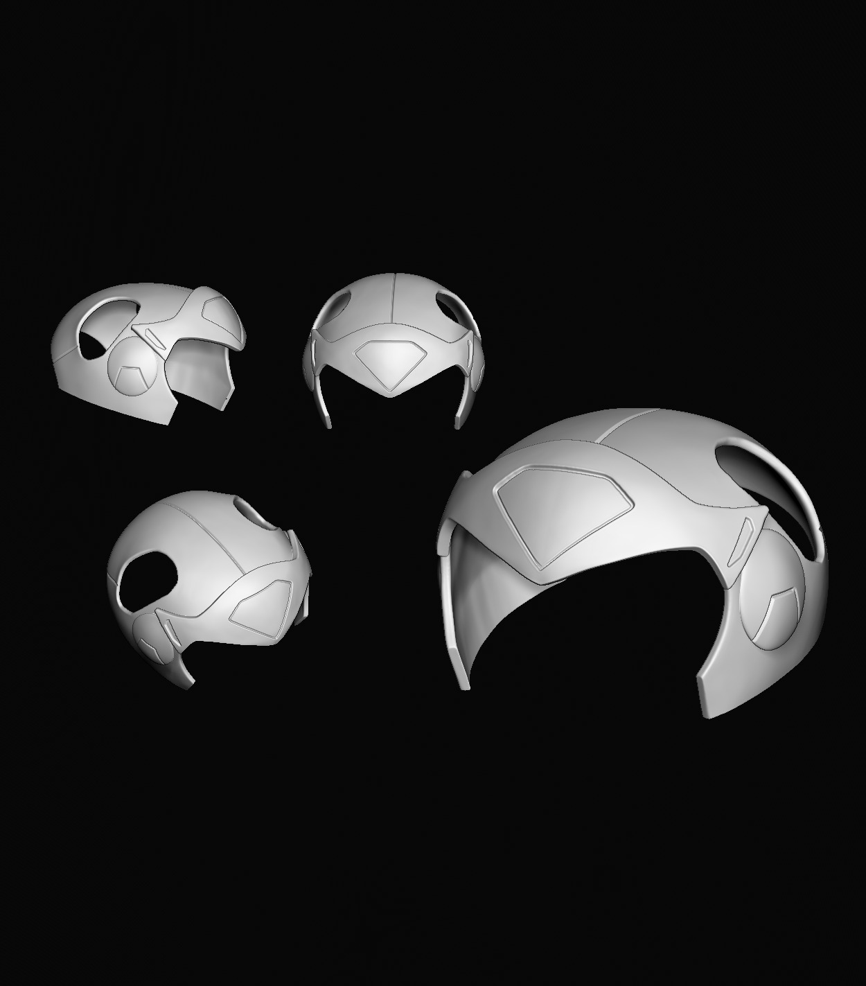 Cat Helmet Ninja Blue STL for 3D print model 3D print model_3