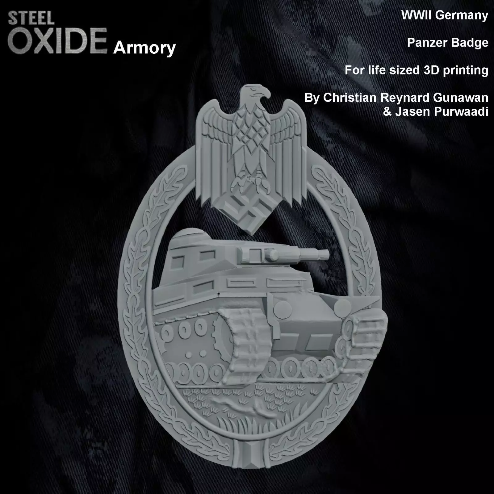 WWII German Panzer Badge 3D print model_0