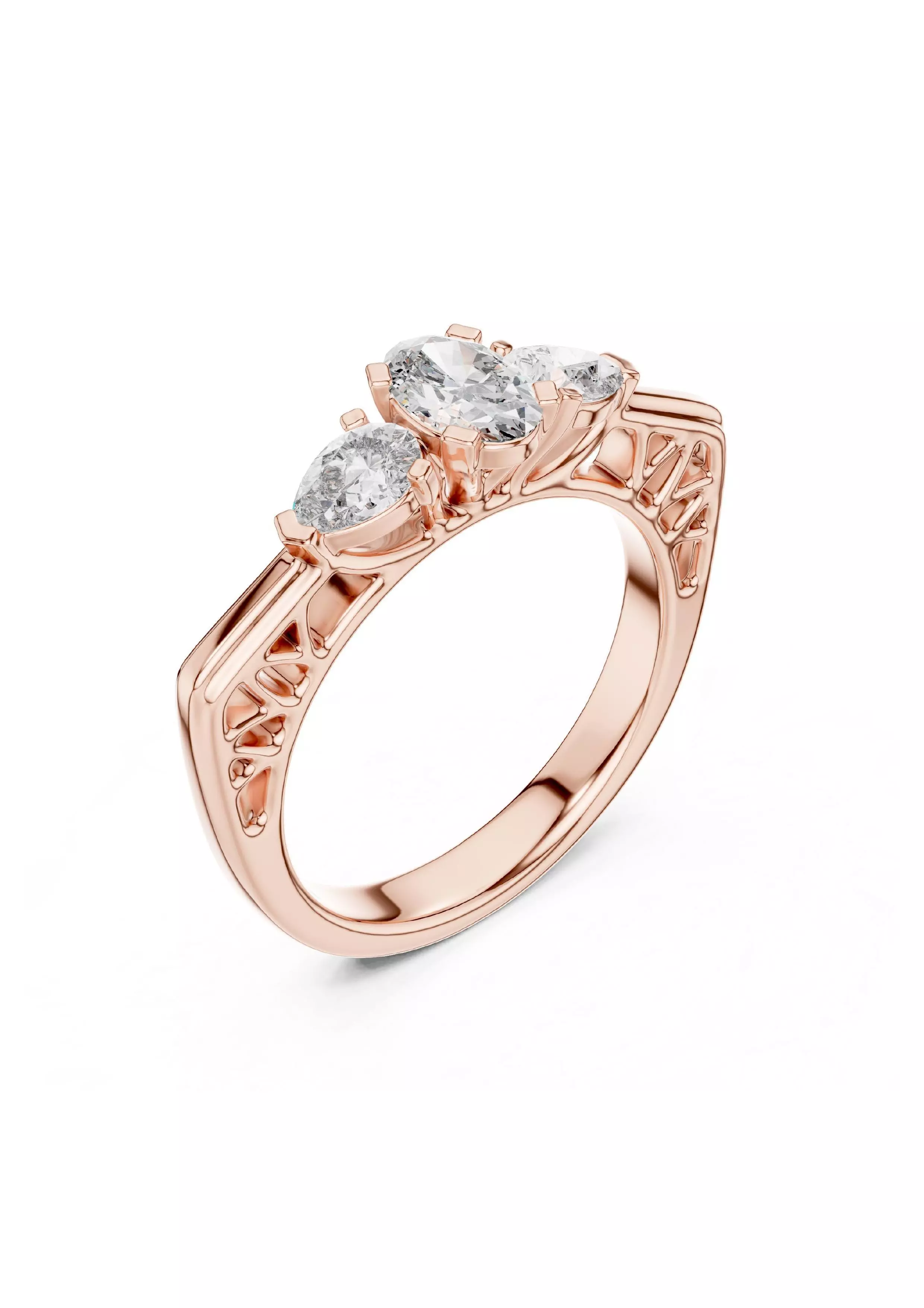 100 Solitaire Ring Earrings Pendant 3D print model_61