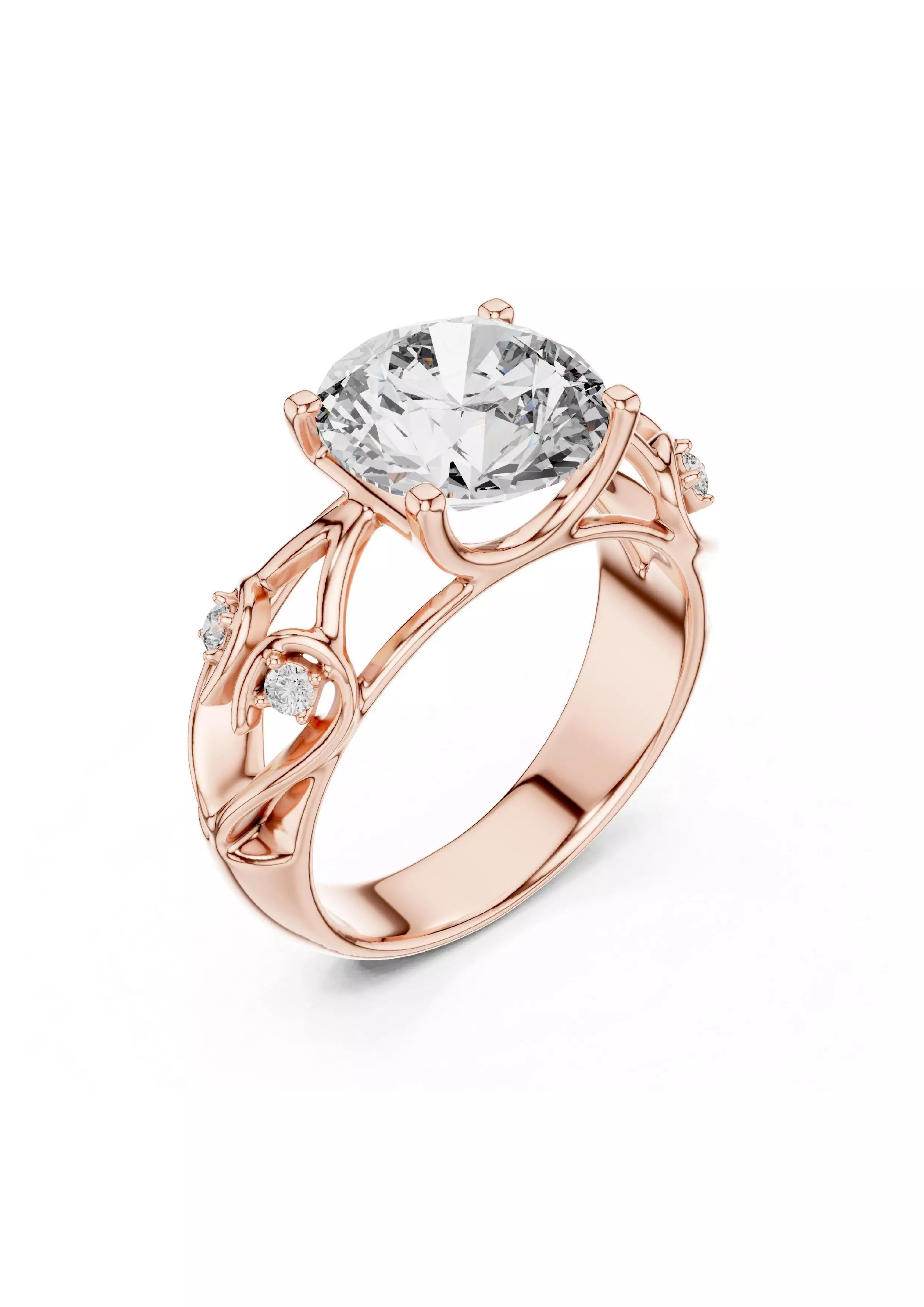 100 Solitaire Ring Earrings Pendant 3D print model_88