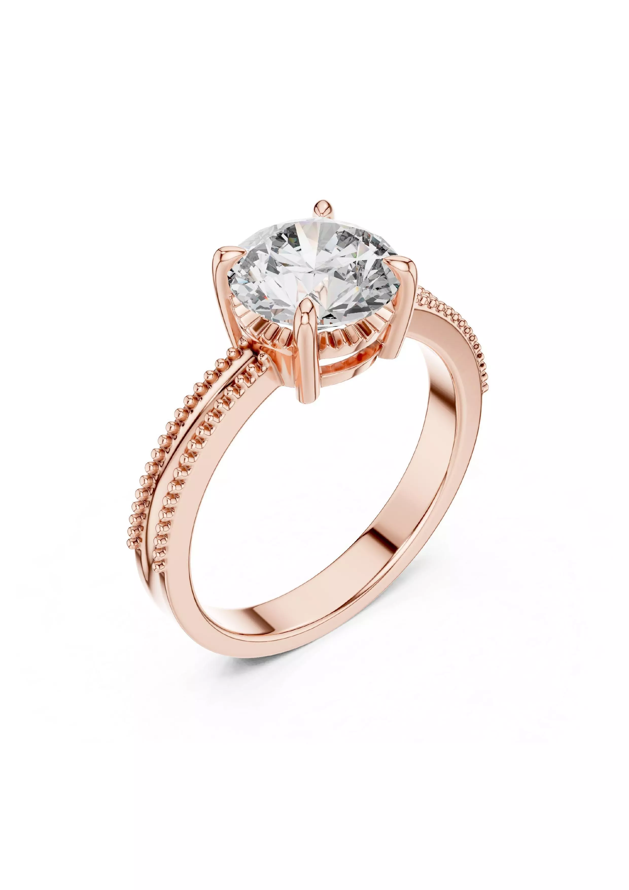 100 Solitaire Ring Earrings Pendant 3D print model_51