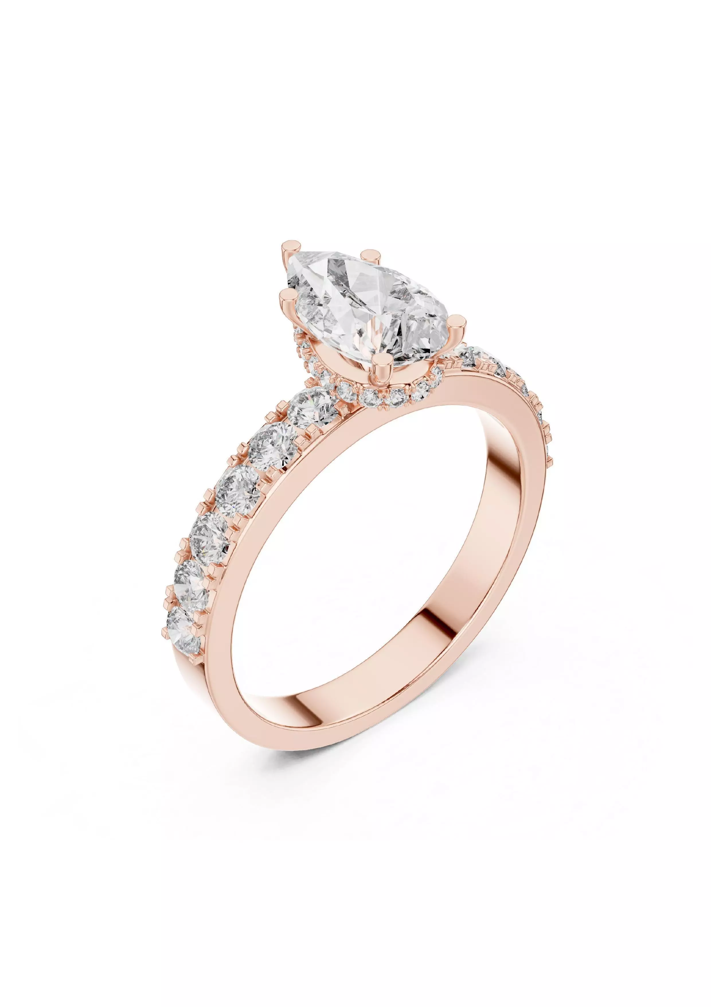 100 Solitaire Ring Earrings Pendant 3D print model_100