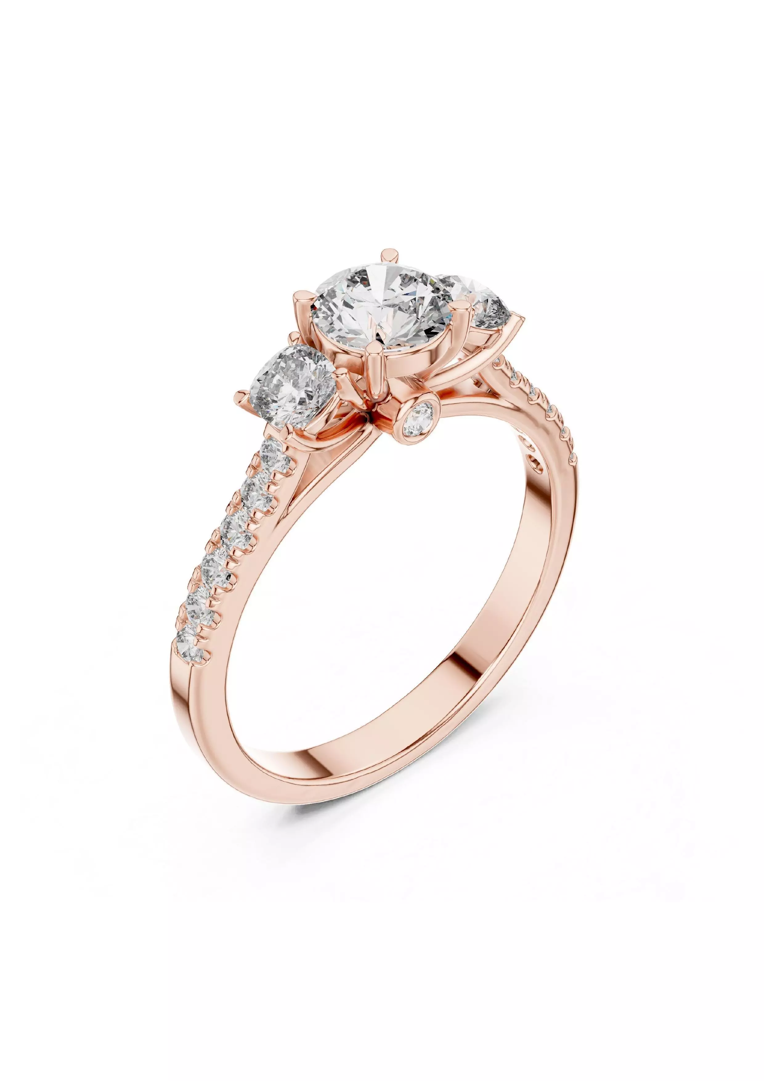 100 Solitaire Ring Earrings Pendant 3D print model_64