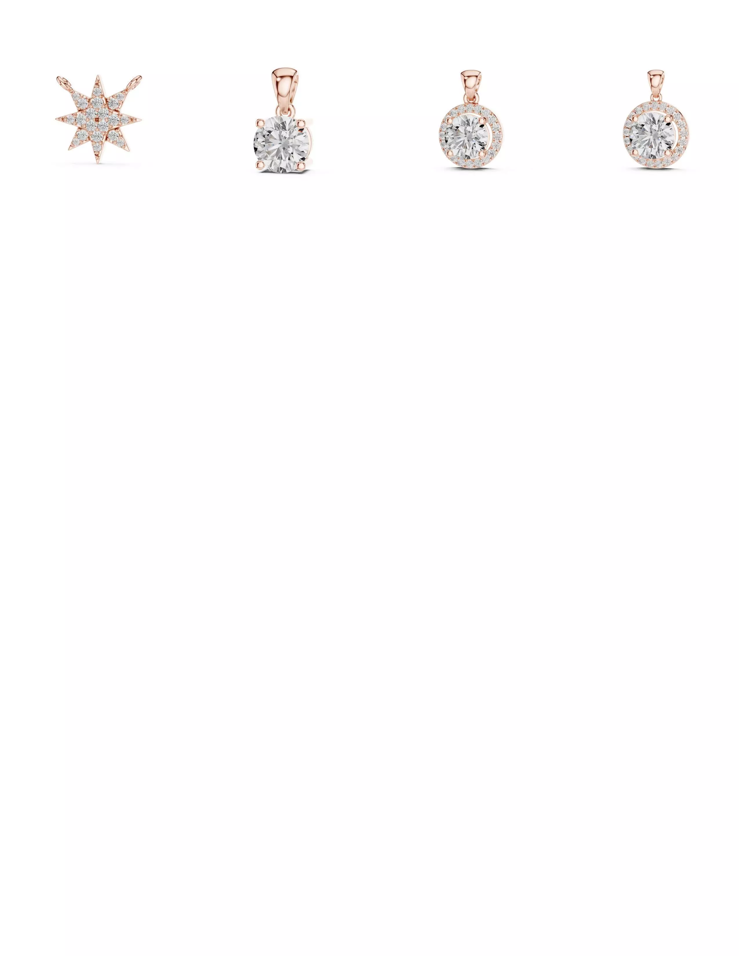 100 Solitaire Ring Earrings Pendant 3D print model_7