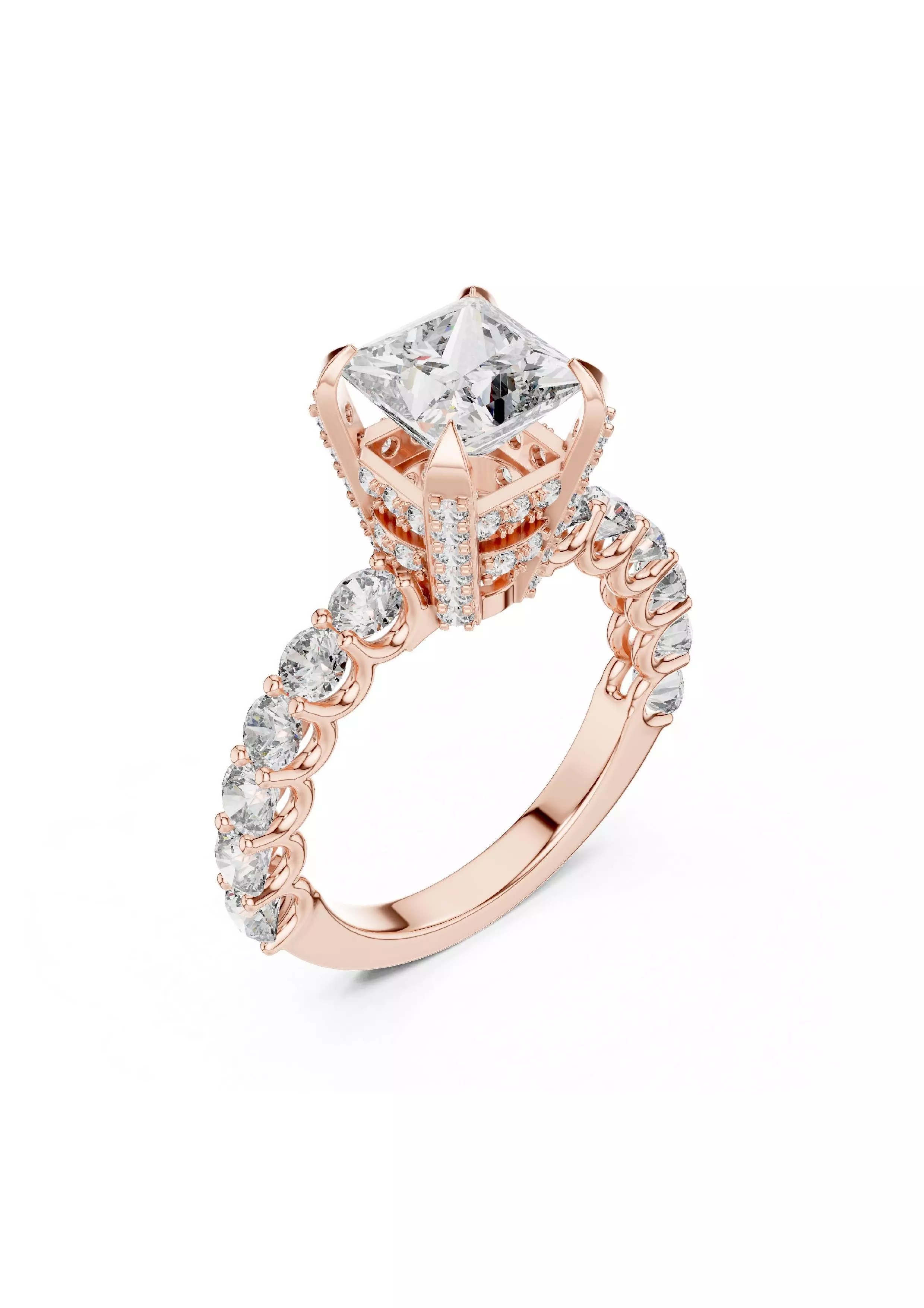 100 Solitaire Ring Earrings Pendant 3D print model_83