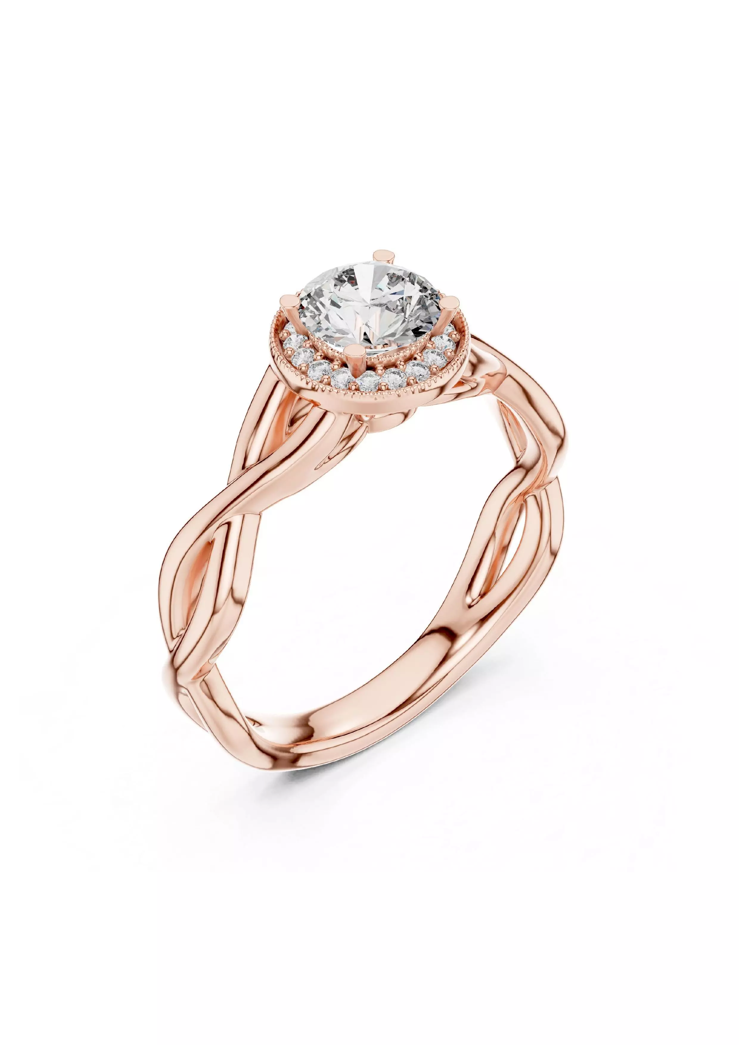 100 Solitaire Ring Earrings Pendant 3D print model_8