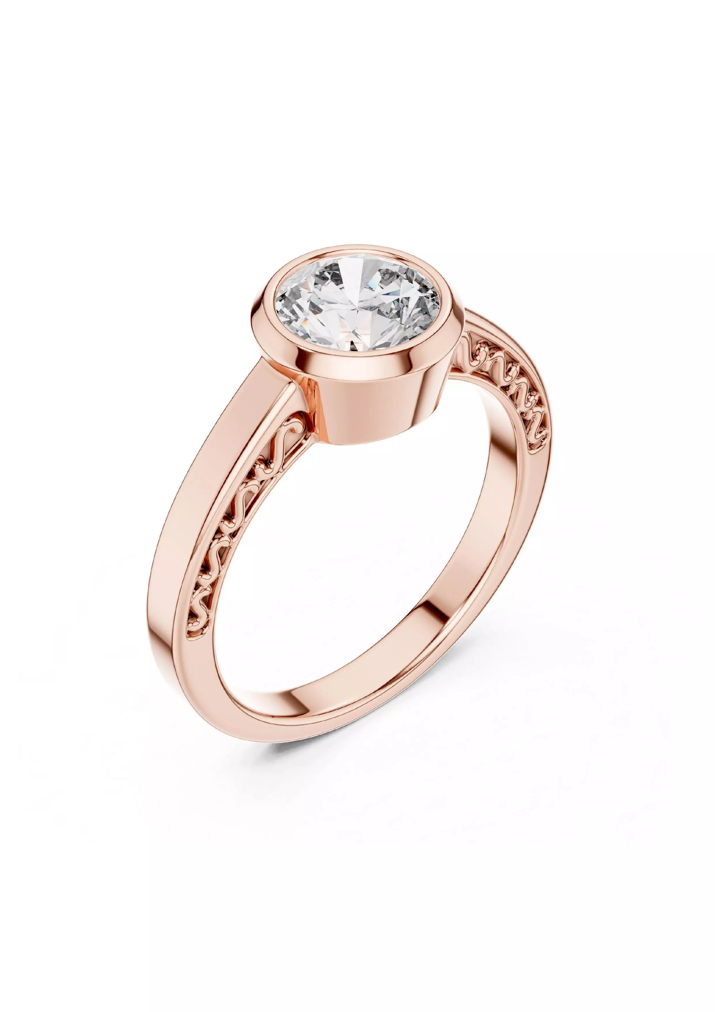 100 Solitaire Ring Earrings Pendant 3D print model_93