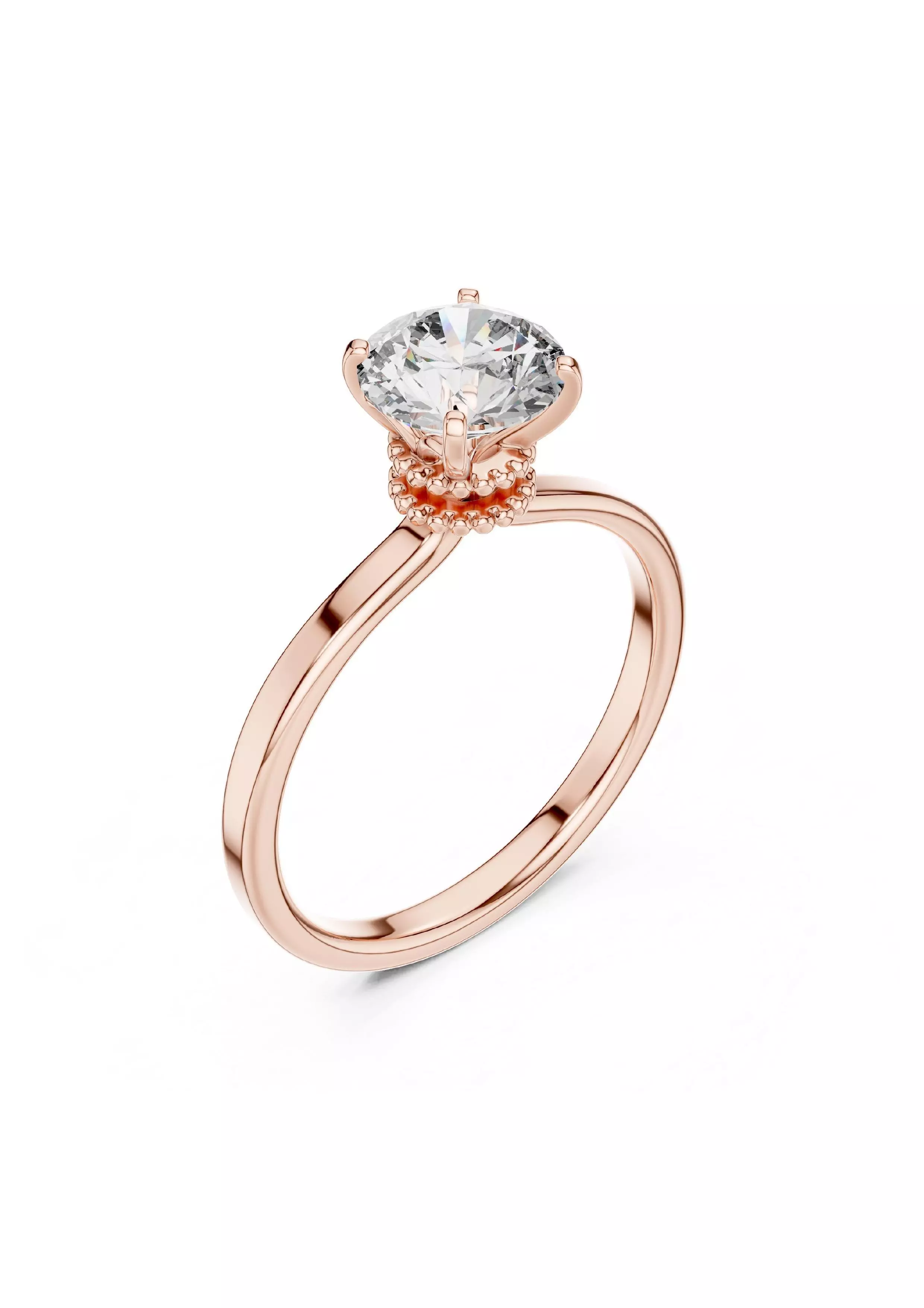 100 Solitaire Ring Earrings Pendant 3D print model_29