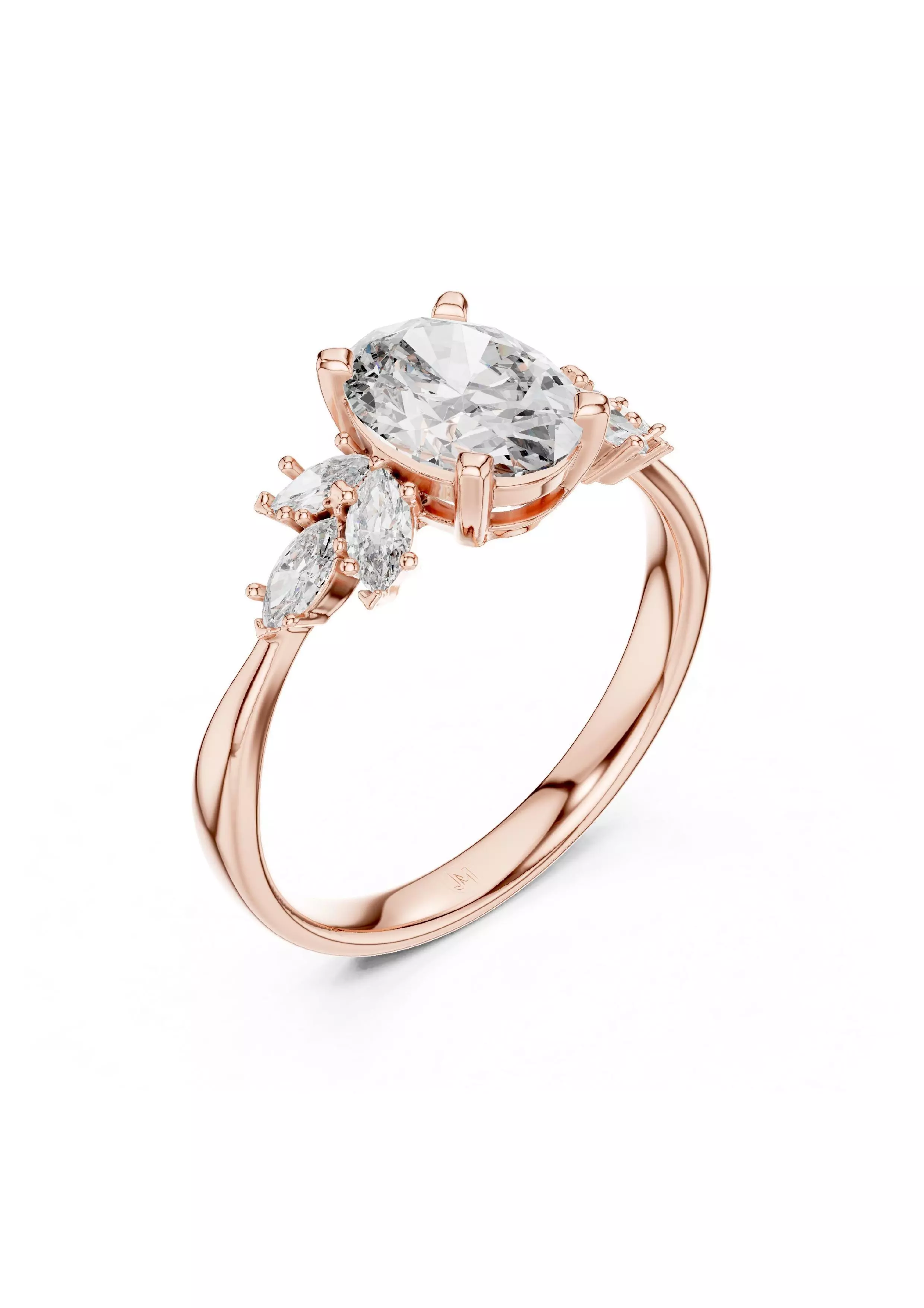 100 Solitaire Ring Earrings Pendant 3D print model_41