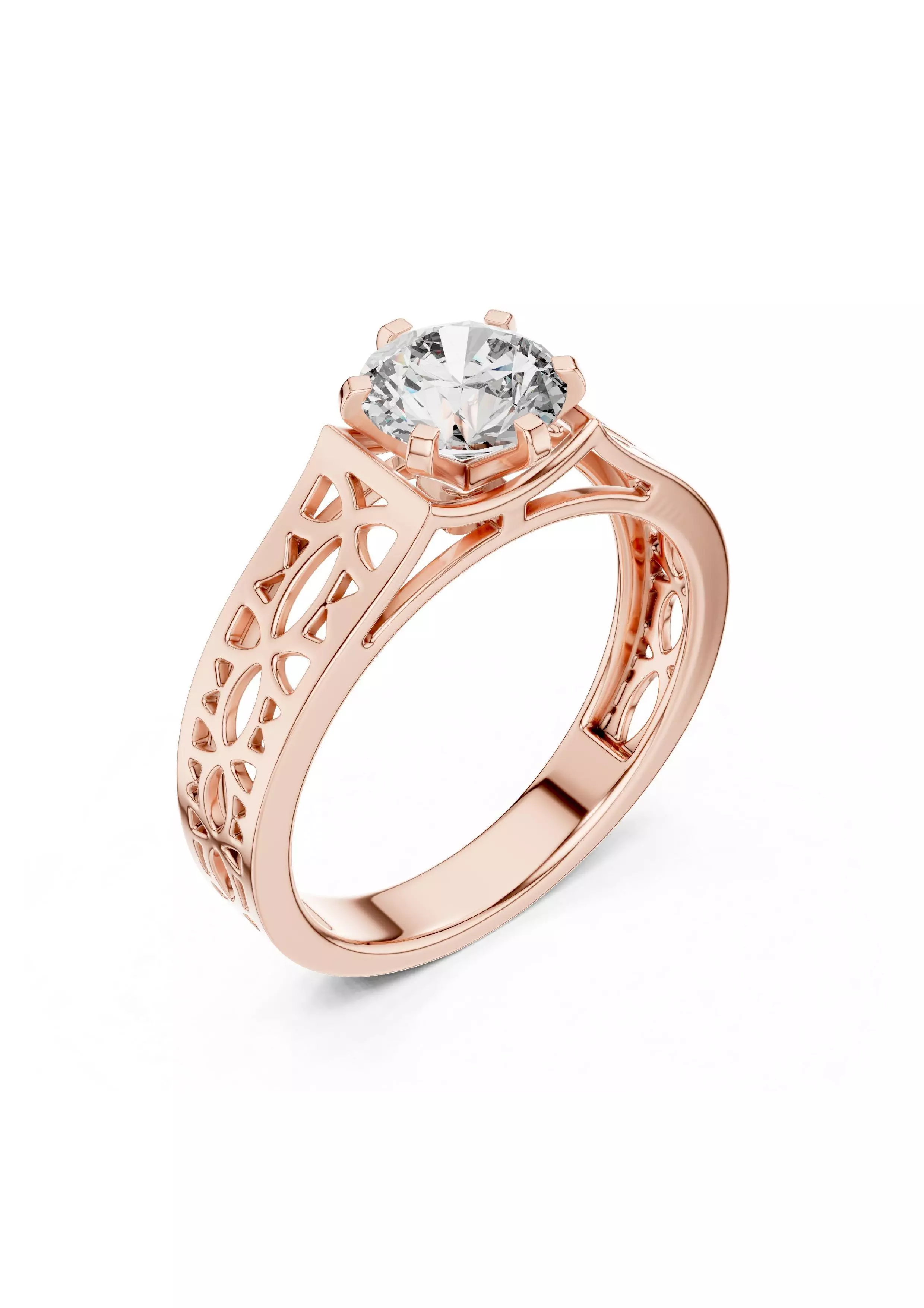 100 Solitaire Ring Earrings Pendant 3D print model_92