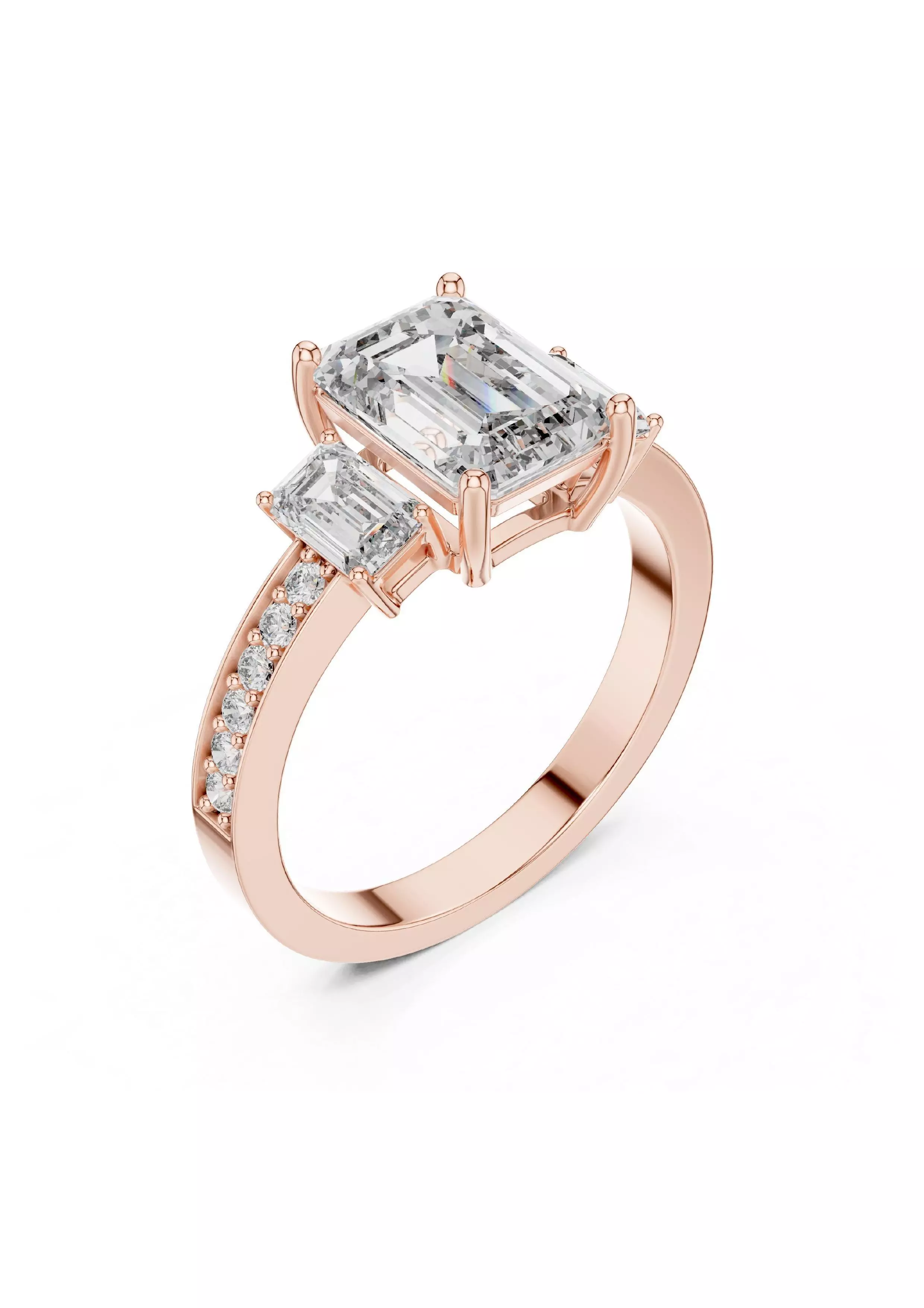 100 Solitaire Ring Earrings Pendant 3D print model_86