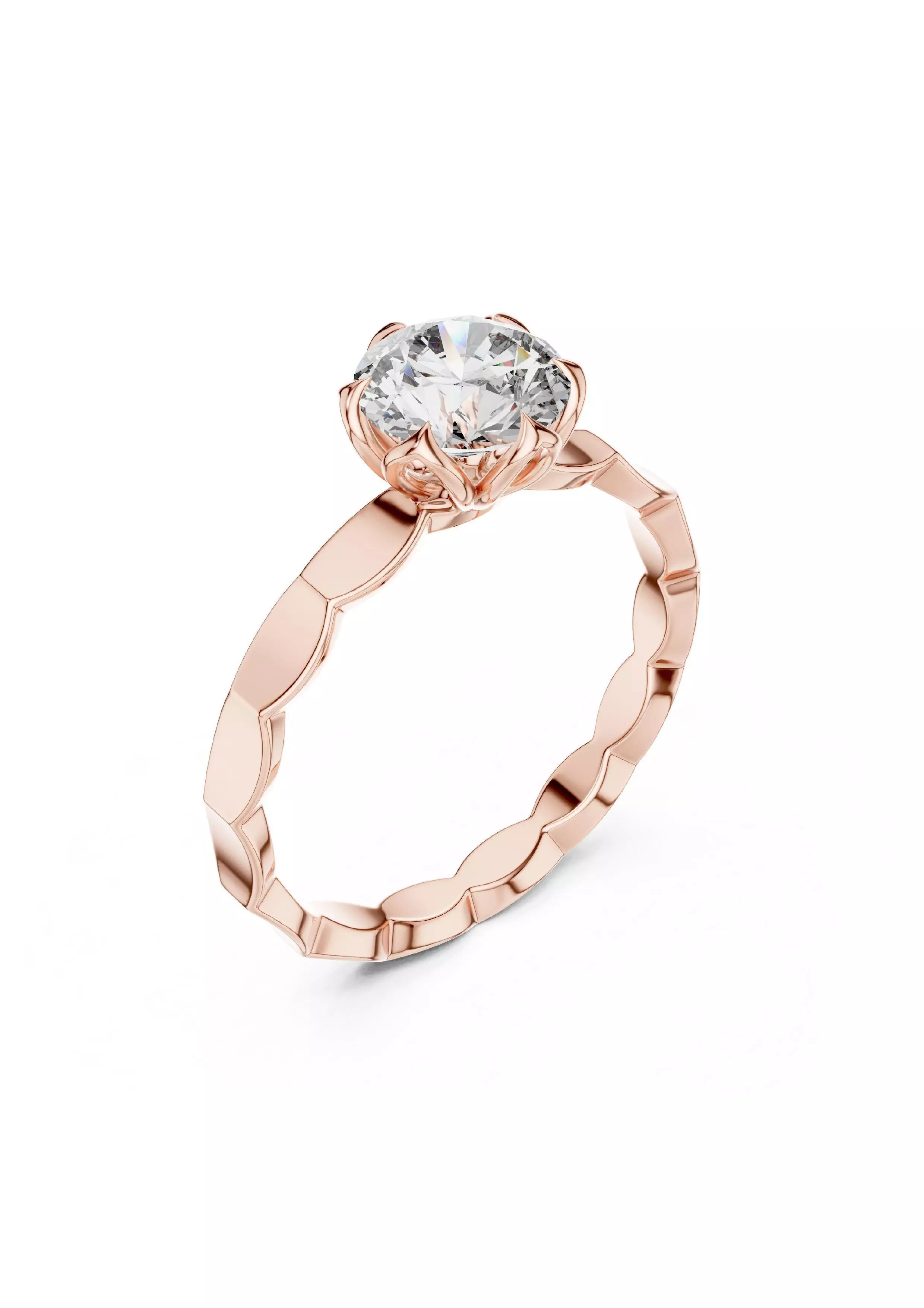 100 Solitaire Ring Earrings Pendant 3D print model_38