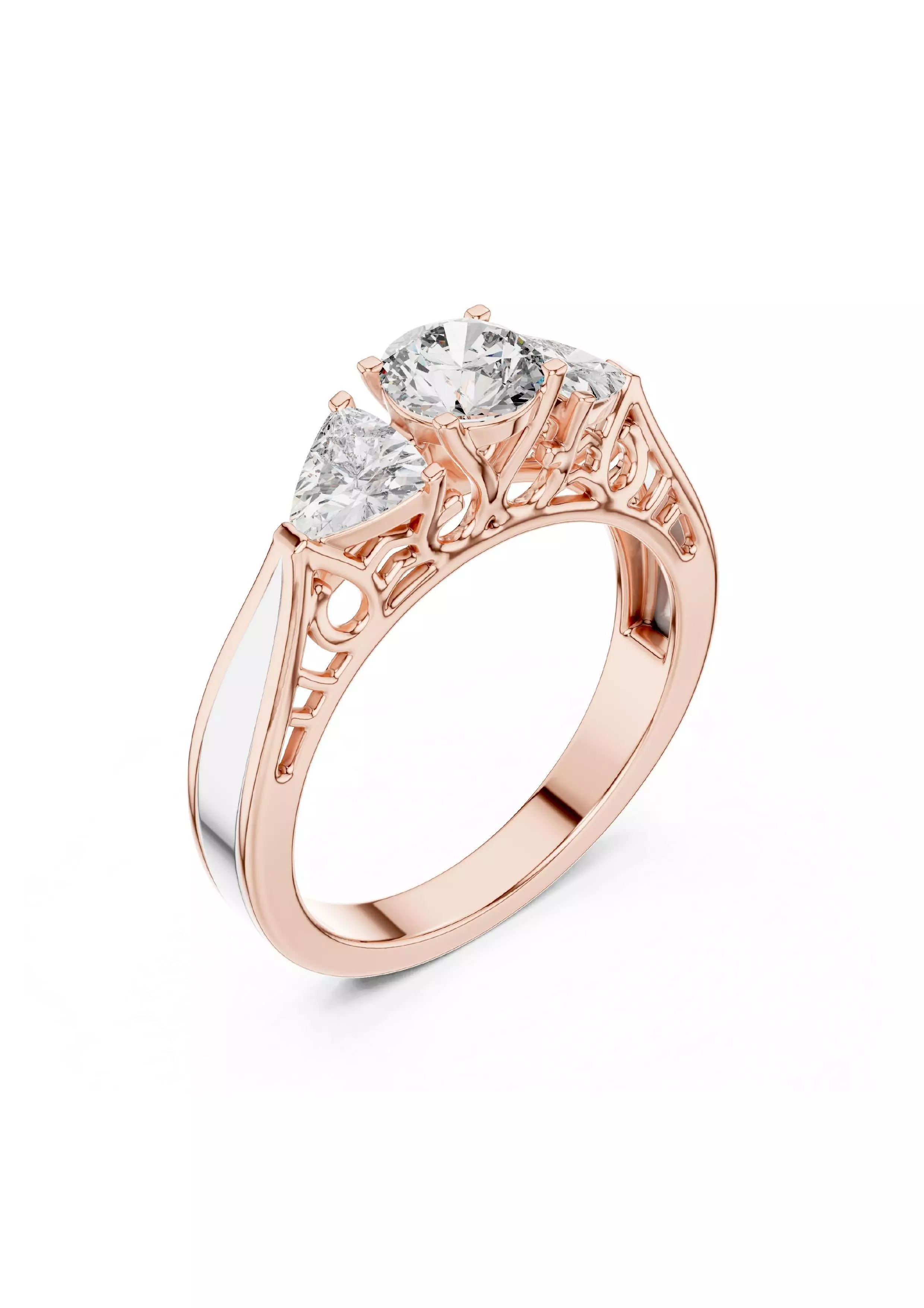 100 Solitaire Ring Earrings Pendant 3D print model_57