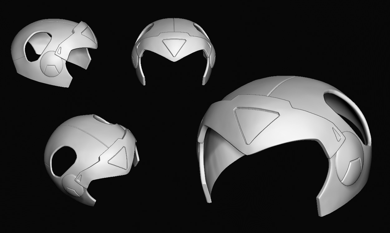 Cat Helmet Ninja Red STL for  3D print model_3