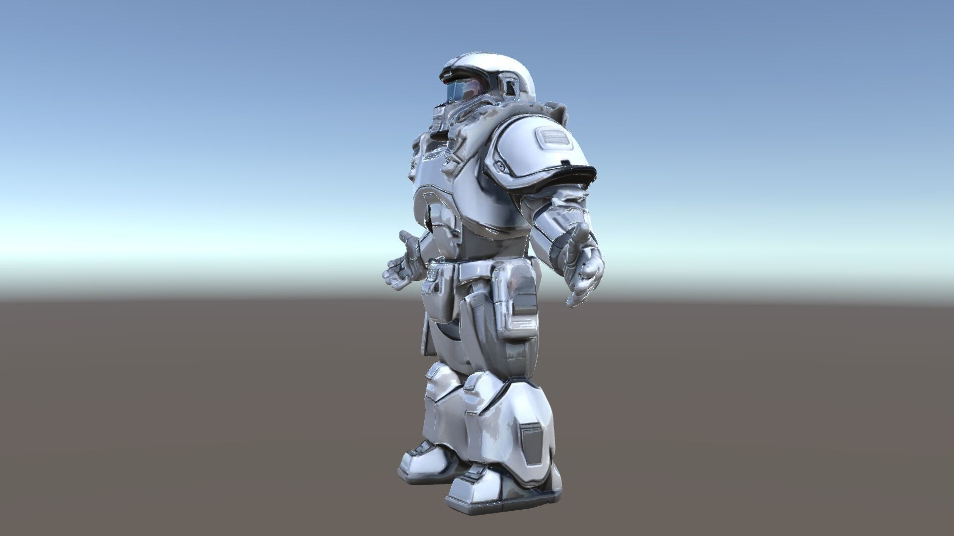 Futuristic Armored Combat Robot with Full Rigging and PBR Tex... Low-poly 3D model_5