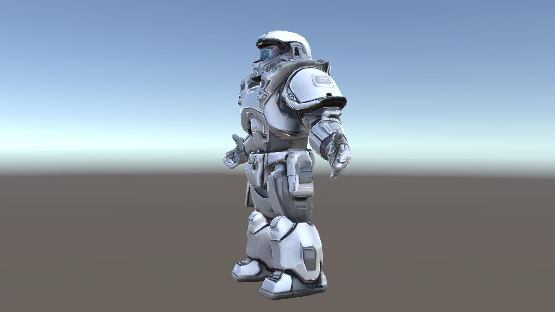 Futuristic Armored Combat Robot with Full Rigging and PBR Tex... Low-poly 3D model_36