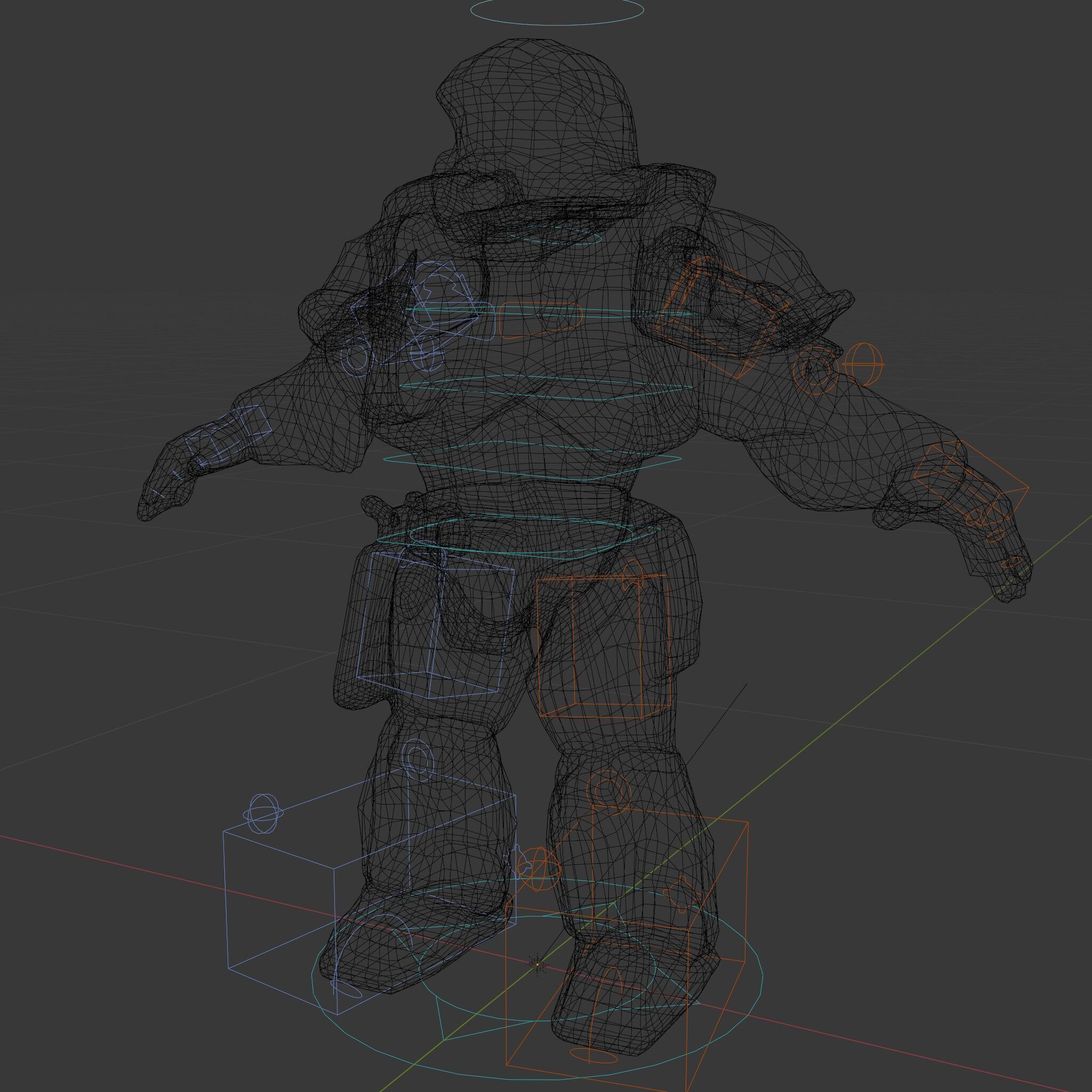 Futuristic Armored Combat Robot with Full Rigging and PBR Tex... Low-poly 3D model_28